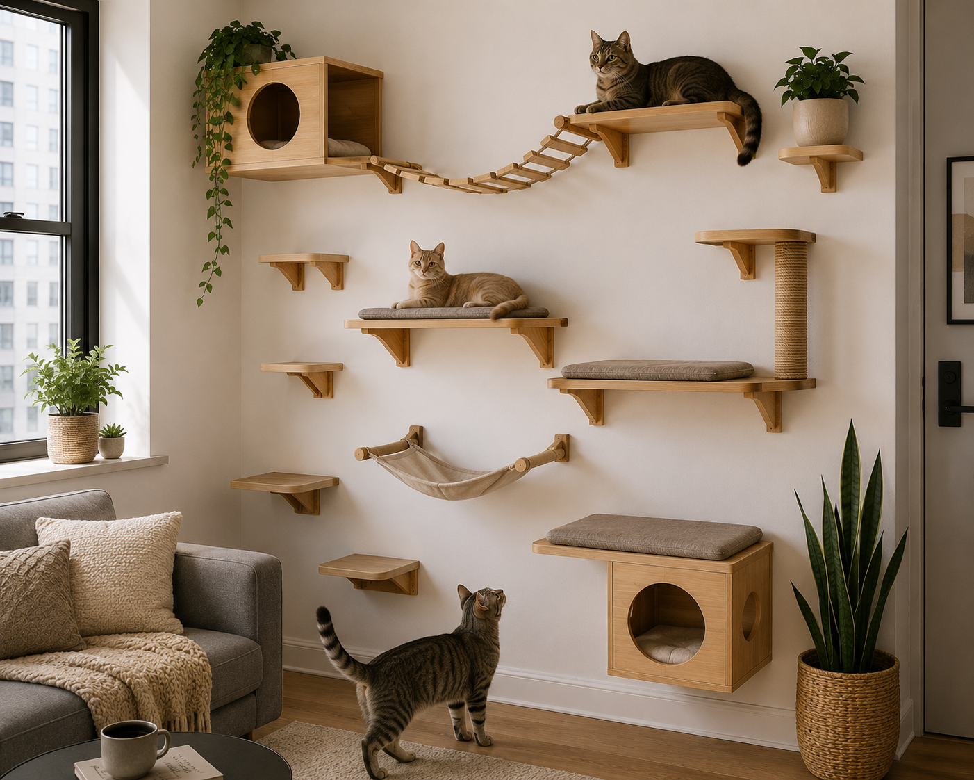 How to Create a Cat Climbing Wall in a Small Apartment