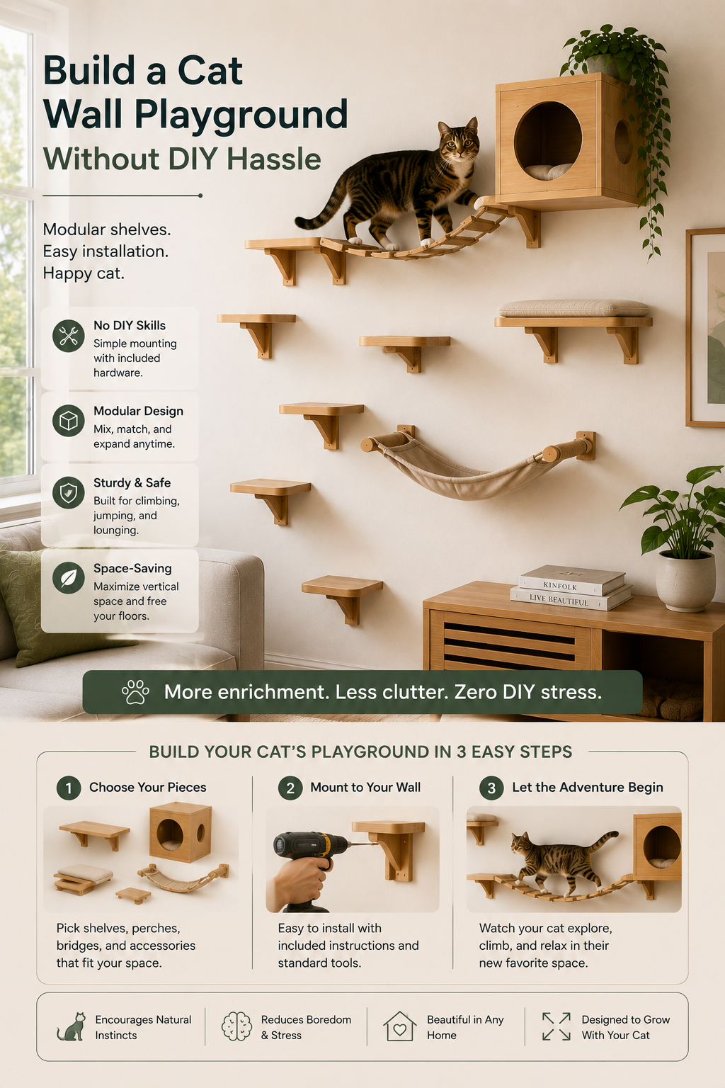 How to Build a Cat Wall Playground Without DIY Hassle