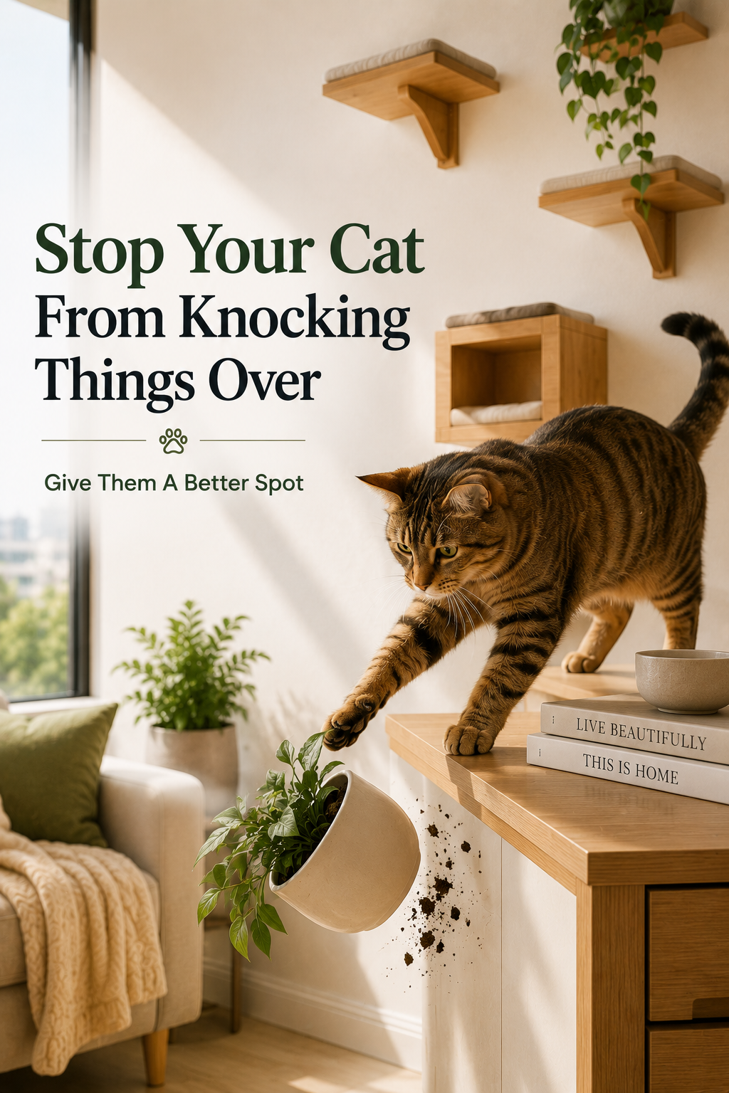 How to Stop Your Cat From Knocking Things Over (Give Them a Better Spot)