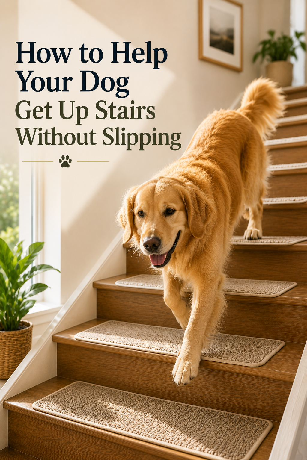 How to Help Your Dog Get Up Stairs Without Slipping