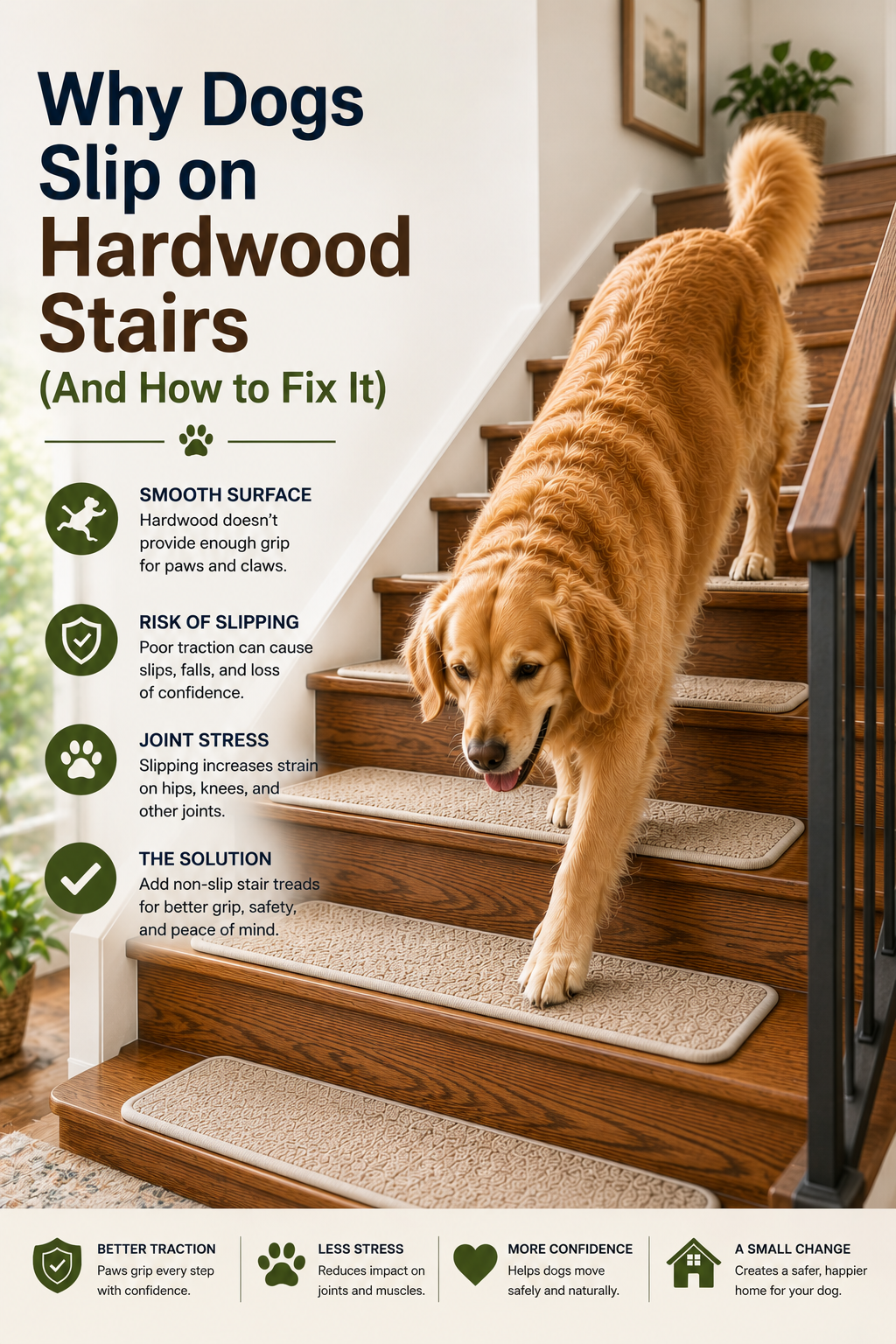 Why Dogs Slip on Hardwood Stairs (And How to Fix It)