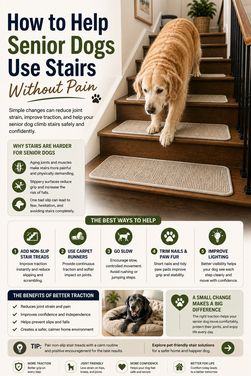 How to Help Senior Dogs Use Stairs Without Pain