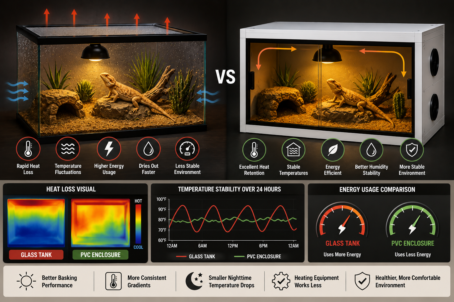 Do PVC Reptile Enclosures Hold Heat Better Than Glass?