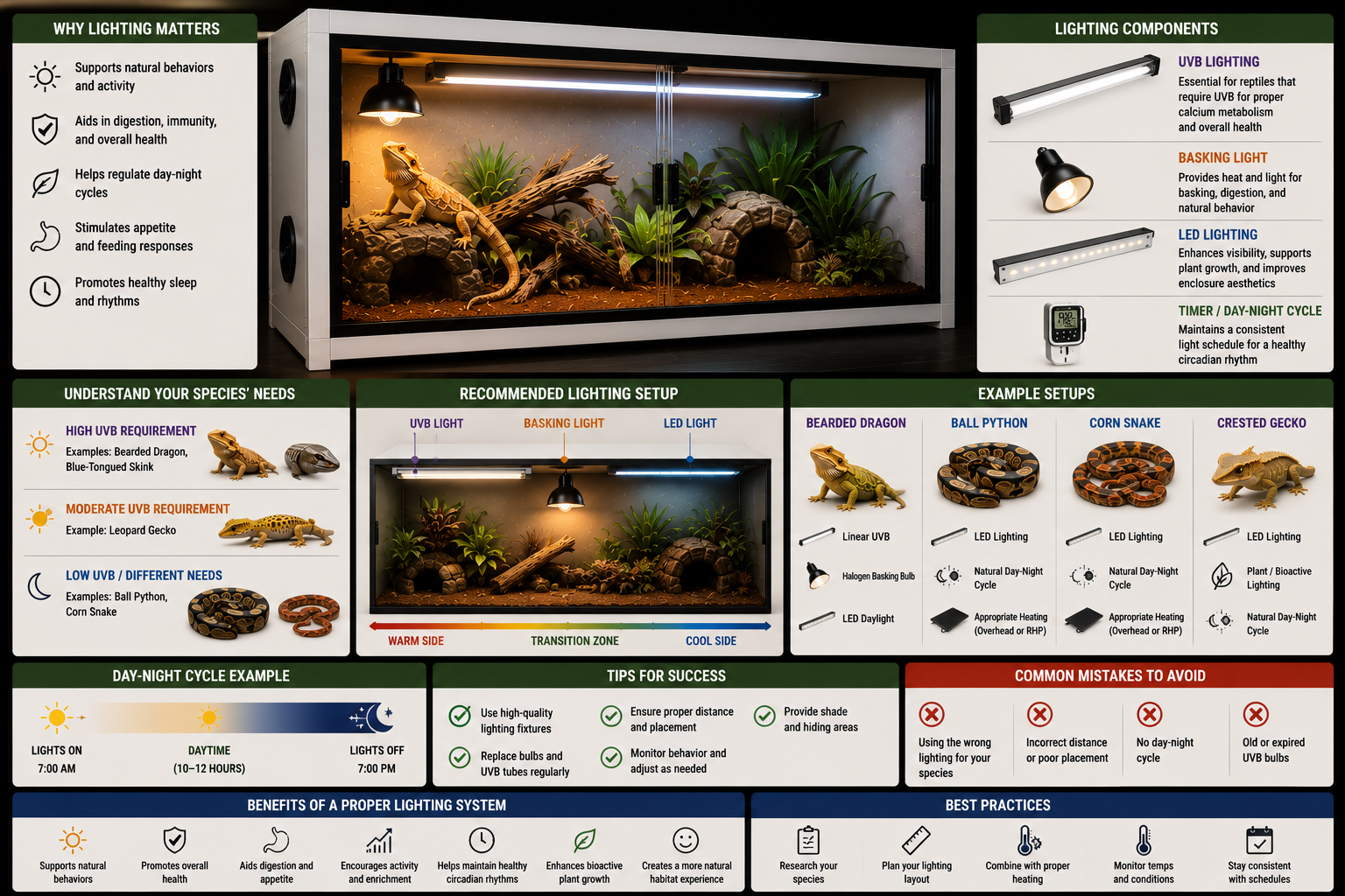 Best Lighting Setup for PVC Reptile Enclosures