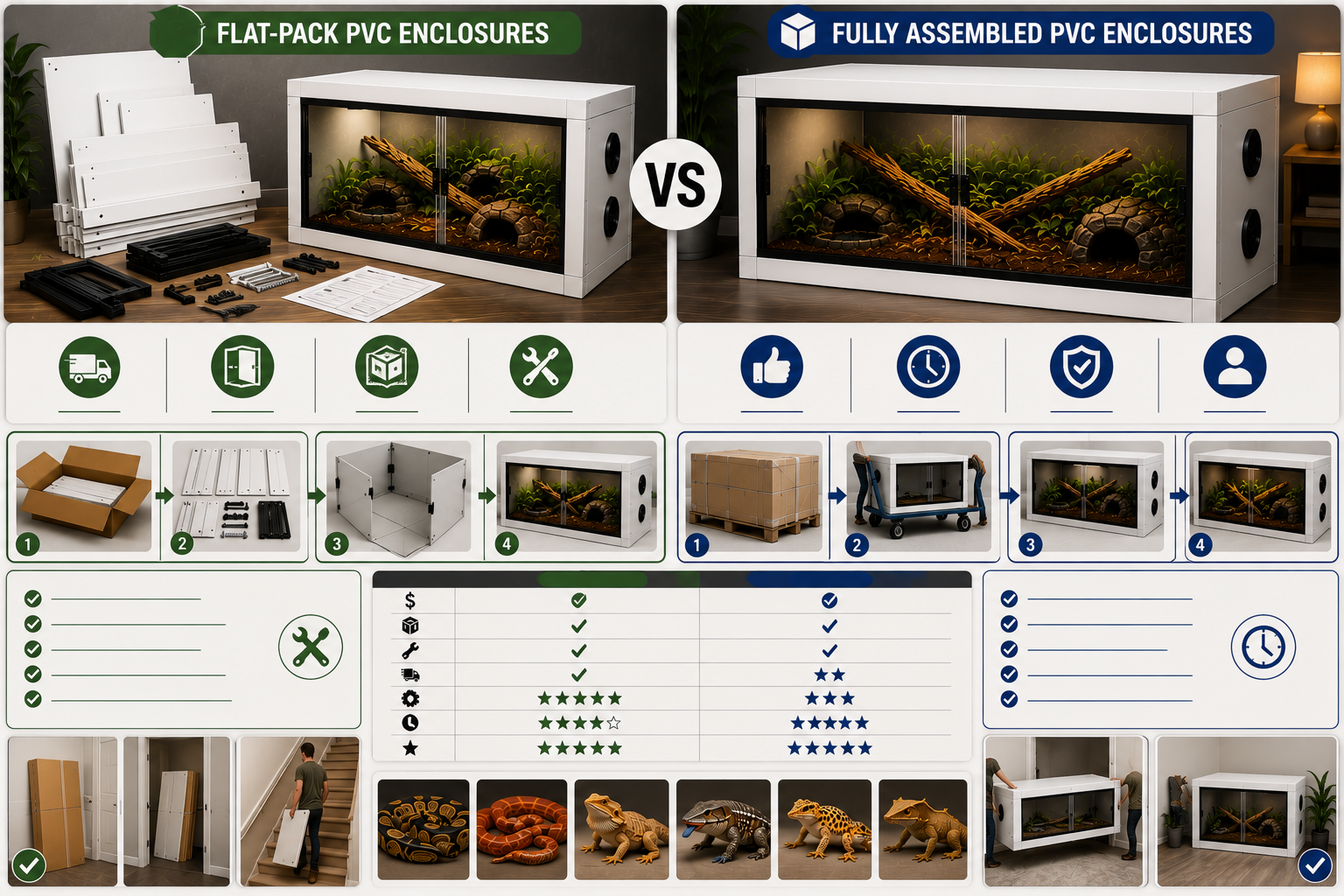 Flat-Pack vs Fully Assembled PVC Reptile Enclosures: Which Is Better?