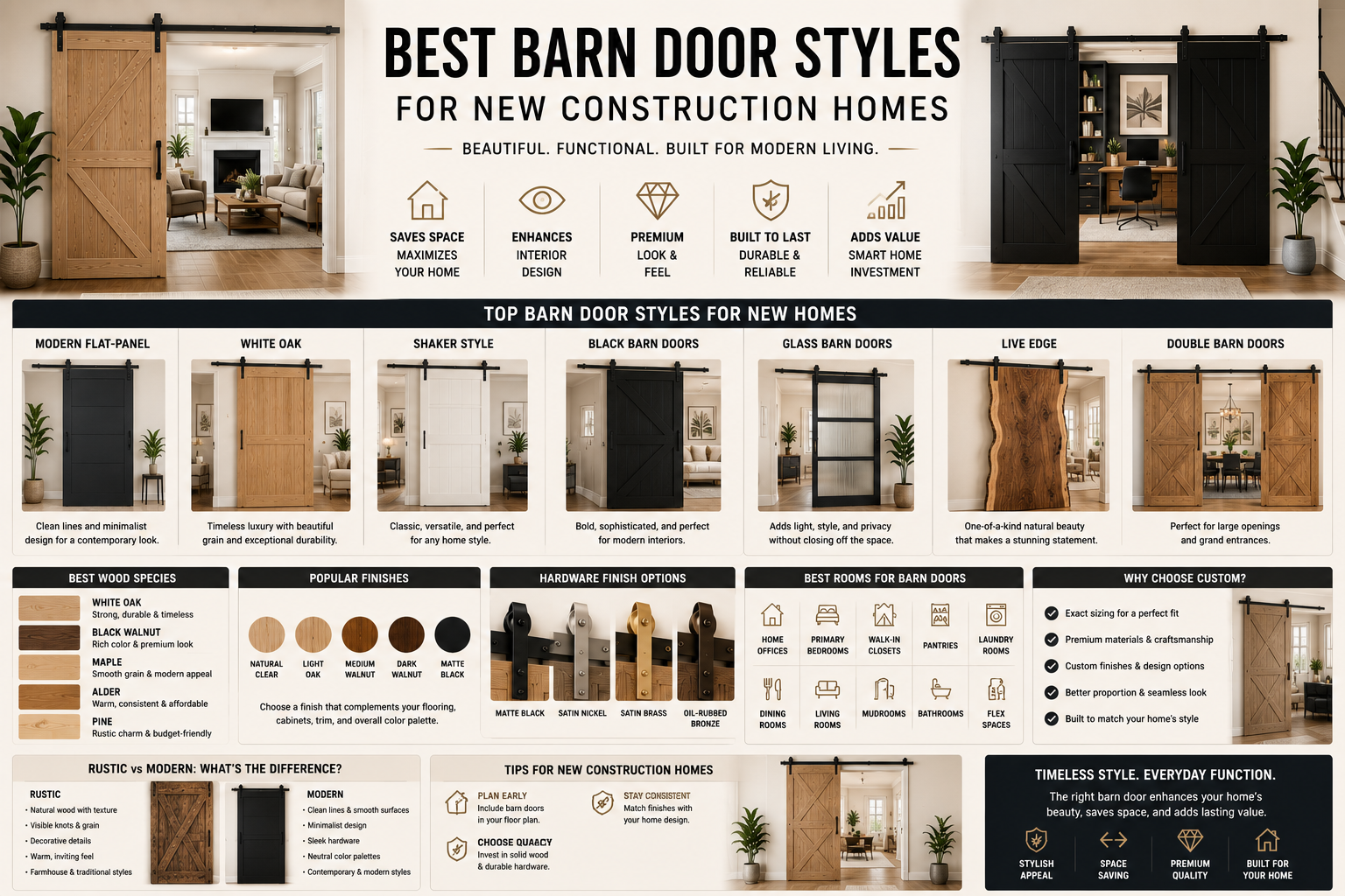 Best Barn Door Styles for New Construction Homes