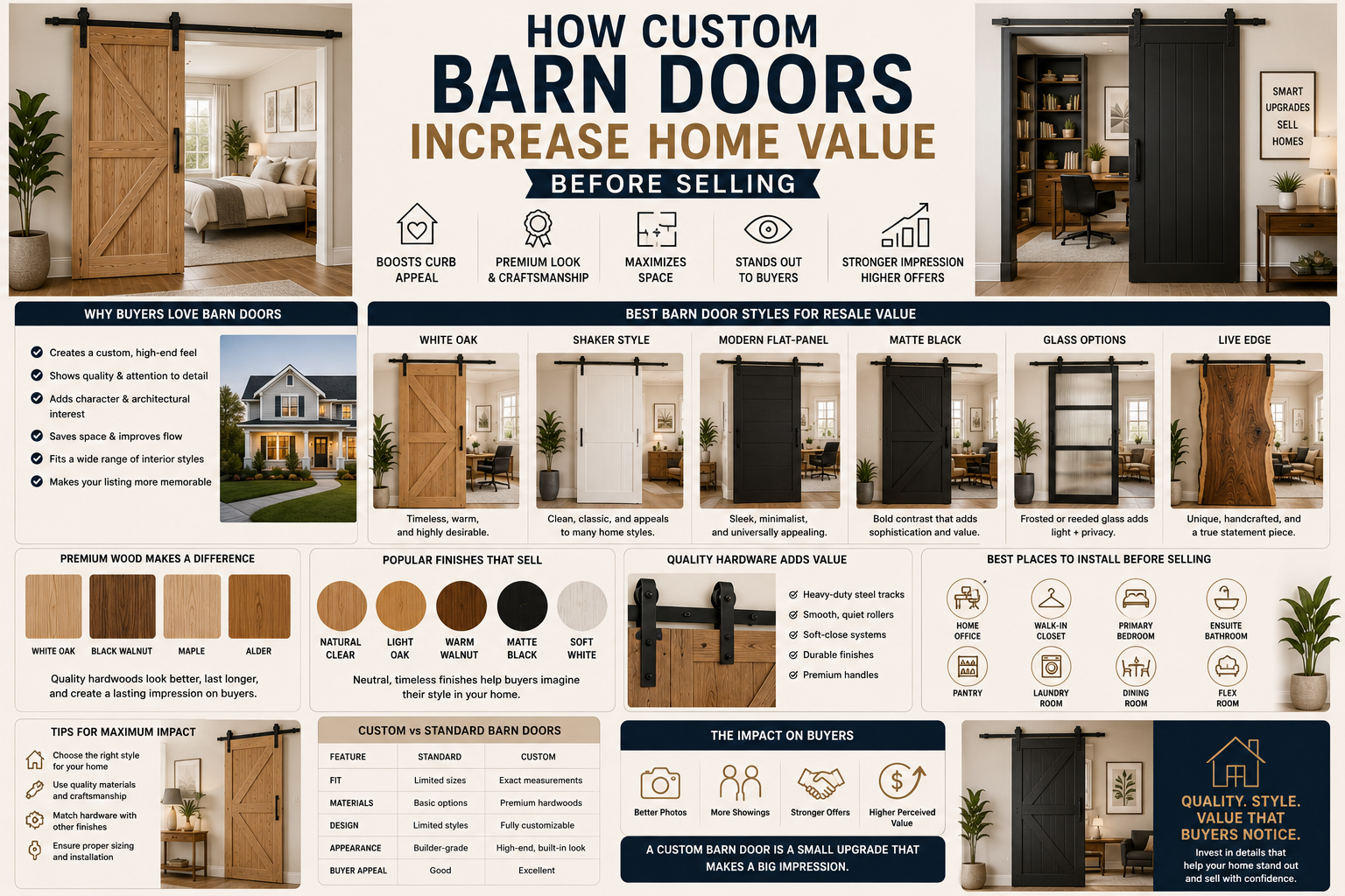 How Custom Barn Doors Increase Home Value Before Selling
