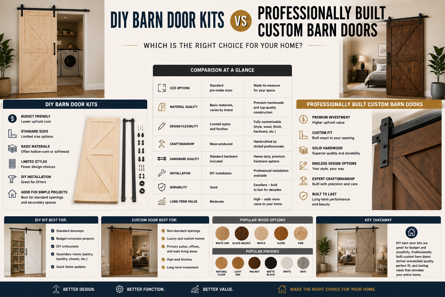 DIY Barn Door Kits vs Professionally Built Custom Barn Doors