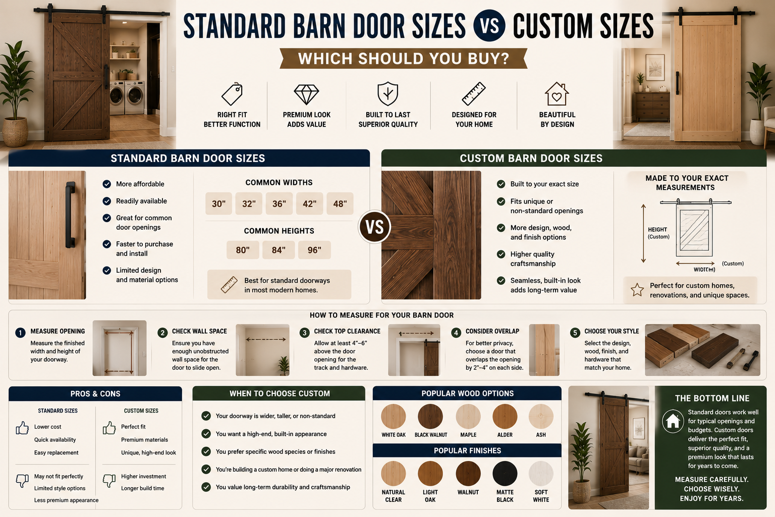 Standard Barn Door Sizes vs Custom Sizes: Which Should You Buy?