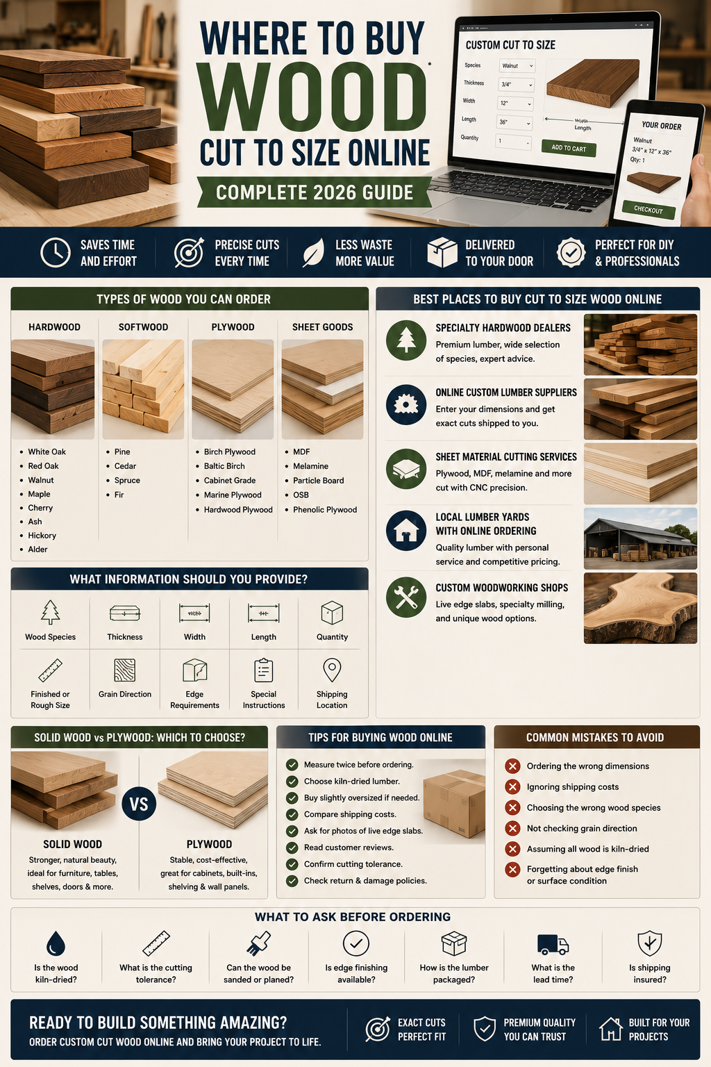 Where to Buy Wood Cut to Size Online (Complete 2026 Guide)