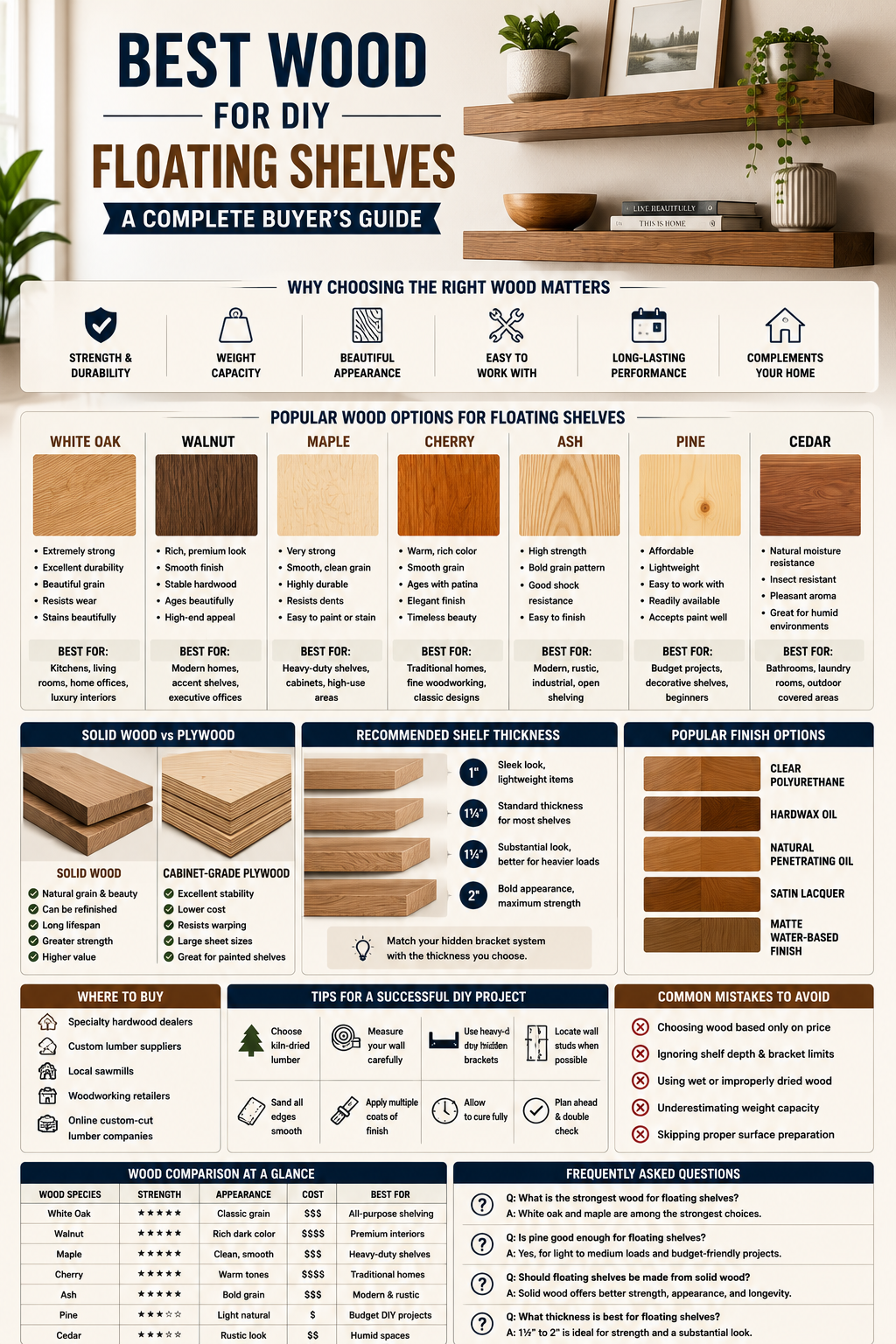 Best Wood for DIY Floating Shelves: A Complete Buyer's Guide