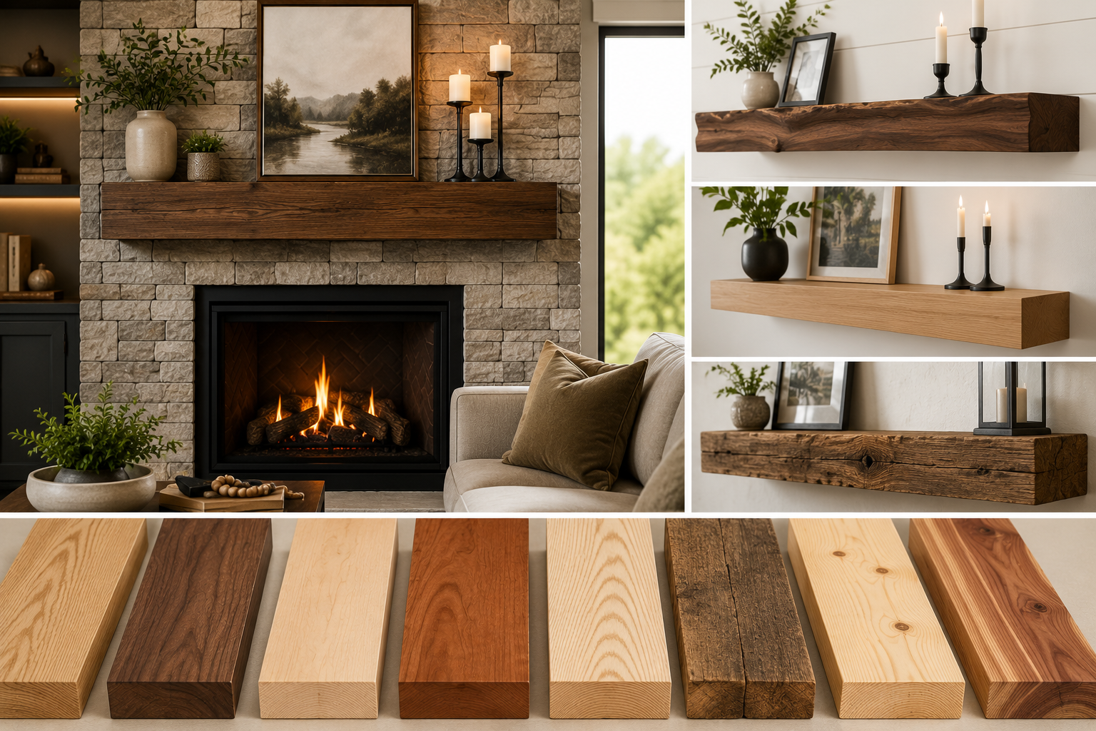 Best Wood for Fireplace Mantels and Floating Mantel Shelves