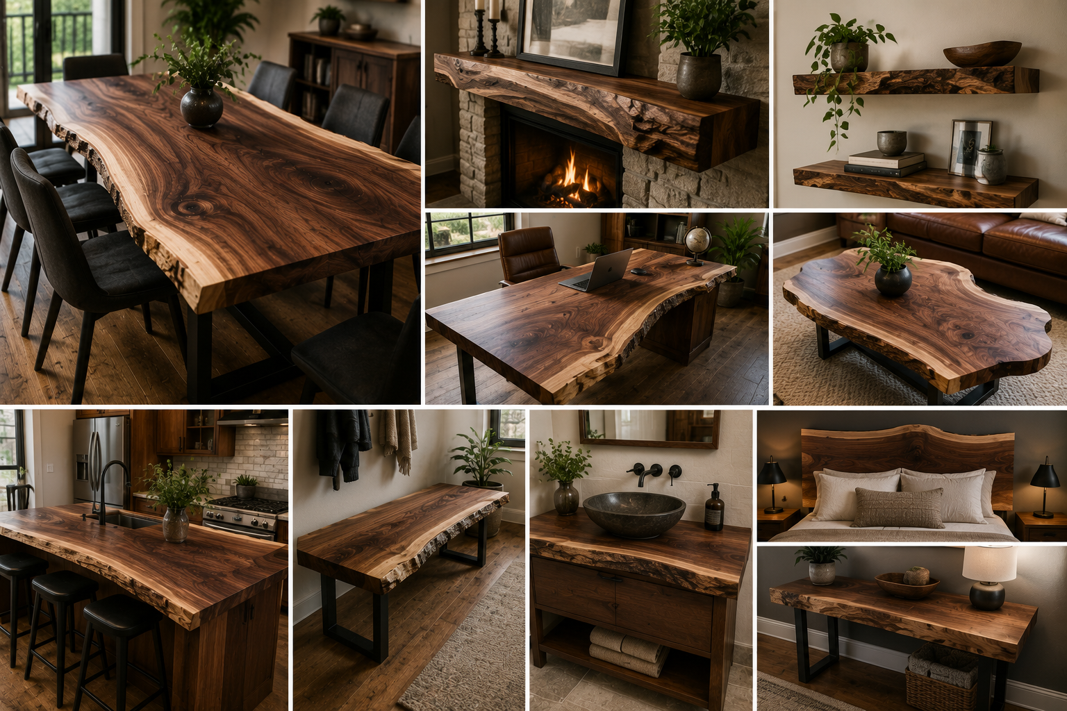 Best Projects You Can Build with a Live Edge Walnut Slab