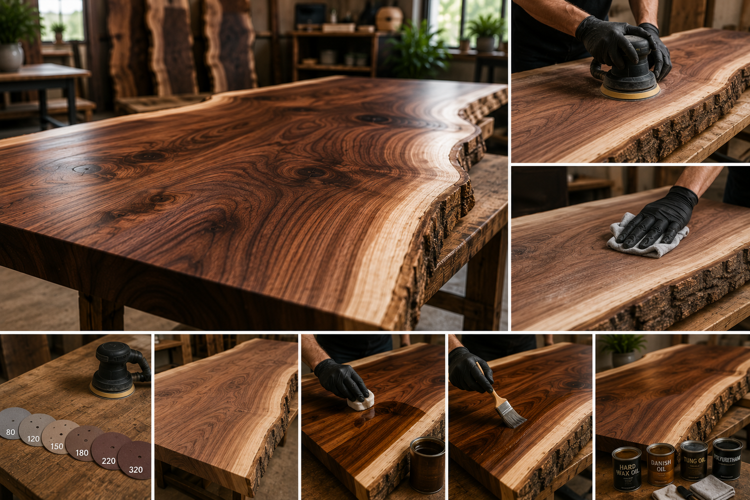 How to Finish a Black Walnut Live Edge Slab Like a Professional