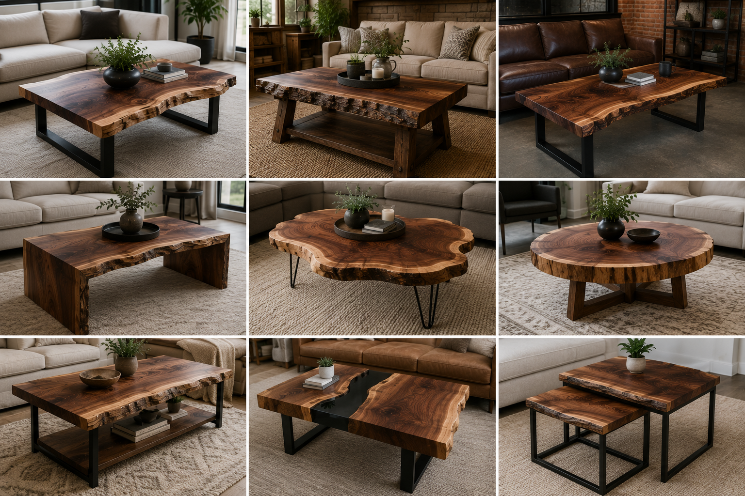 Black Walnut Live Edge Coffee Table Ideas You'll Love