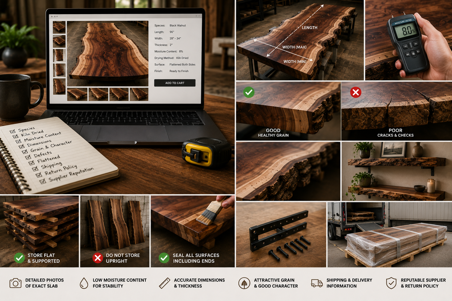 What to Look for When Buying a Live Edge Slab Online