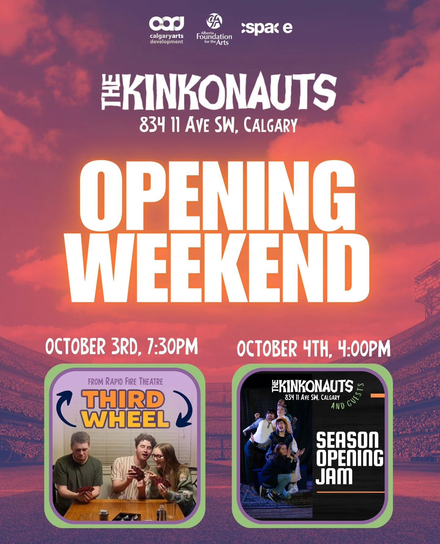☀️🎭 We are BACK! 🎭☀️⁠
After our summer hibernation, the Kinkonauts are ready to hit the stage &mdash; and we&rsquo;re opening our 2025 season with a weekend of improv you won&rsquo;t want to miss:⁠
⁠
🔥 Third Wheel⁠
📅 October 3rd, 7:30 PM⁠
From Ed