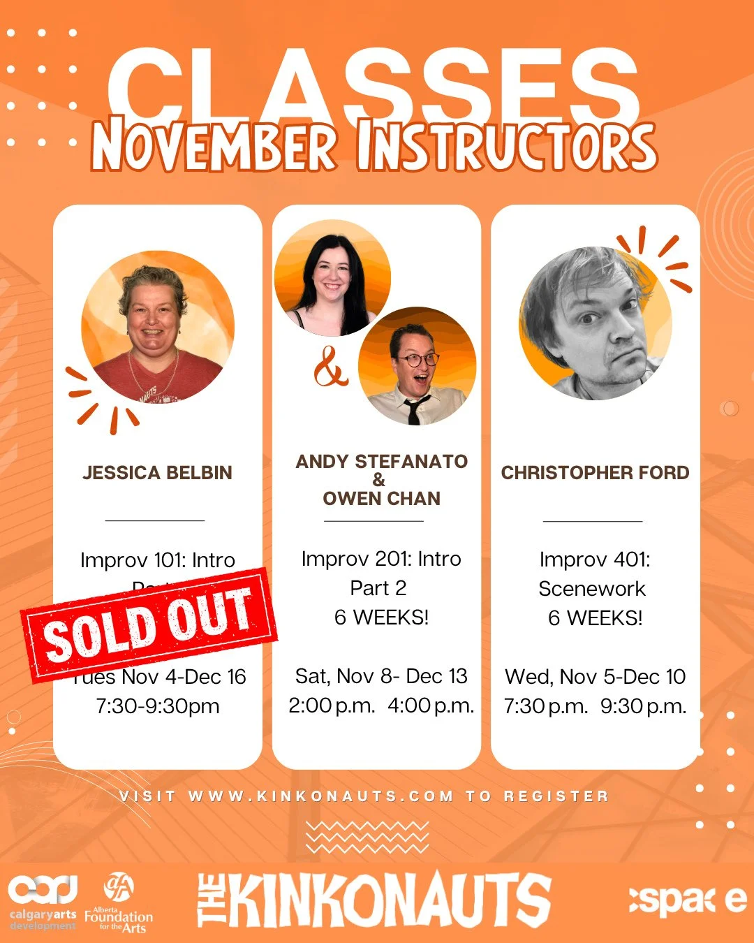 🎭 Fall Improv Classes Start THIS WEEK &mdash; and there&rsquo;s still time to join!⁠
Ready to stretch your creativity, meet new people, and laugh your face off? The Kinkonauts&rsquo; fall improv classes kick off this week &mdash; and registration is