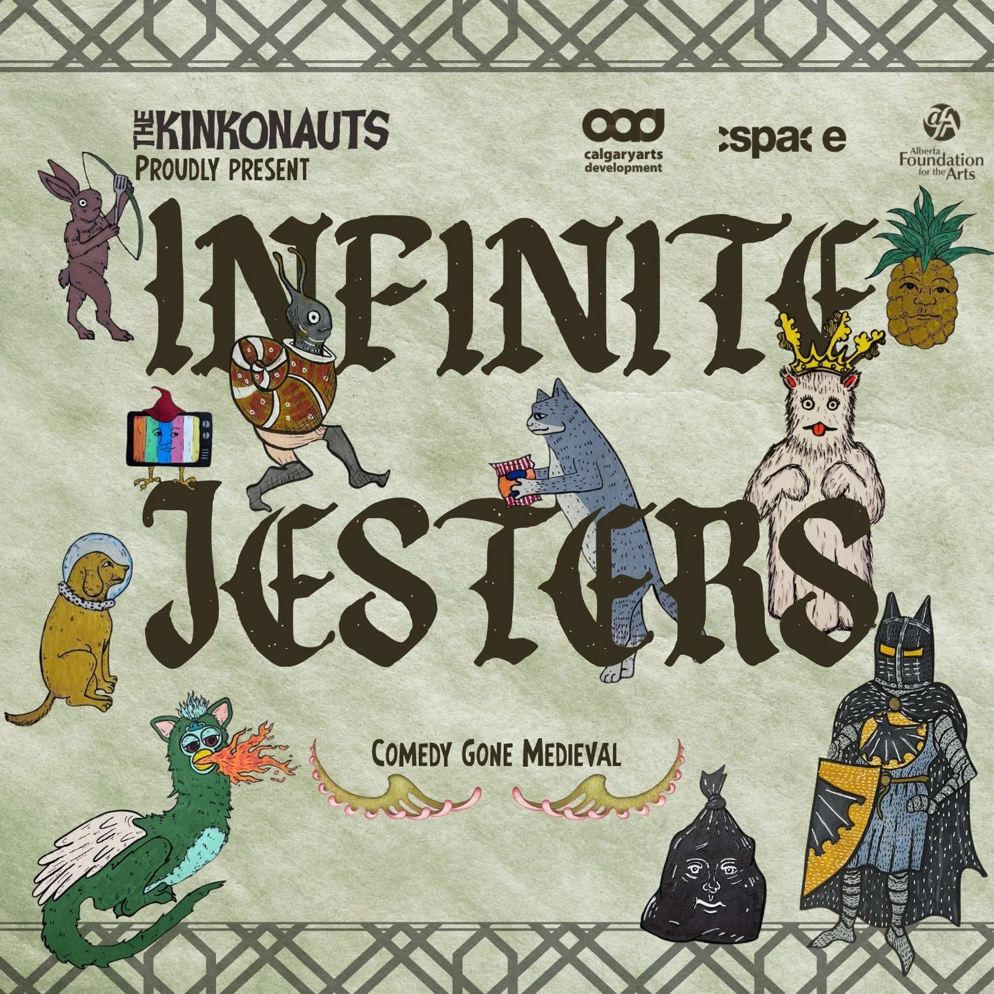 UPCOMING SHOW: INFINITE JESTERS

Born from a conversation between travel companions, watch the players unleash a parade of bombastic characters&mdash;real, modern, or wildly imagined. Scenes ranging from deep to dark&mdash;even dirty&mdash;collide, r
