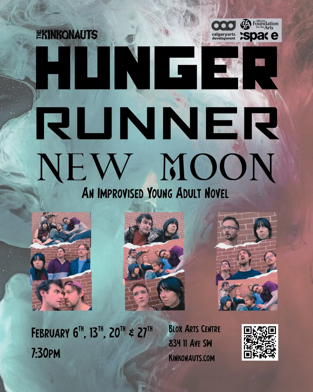 Prepare for HUNGER RUNNER, NEW MOON: An Improvised Young Adult Novel, opening Friday February 6!

Step into a world of secrets, danger, and unexpected romance, where every choice can change the story. Our cast of fearless performers improvise a young