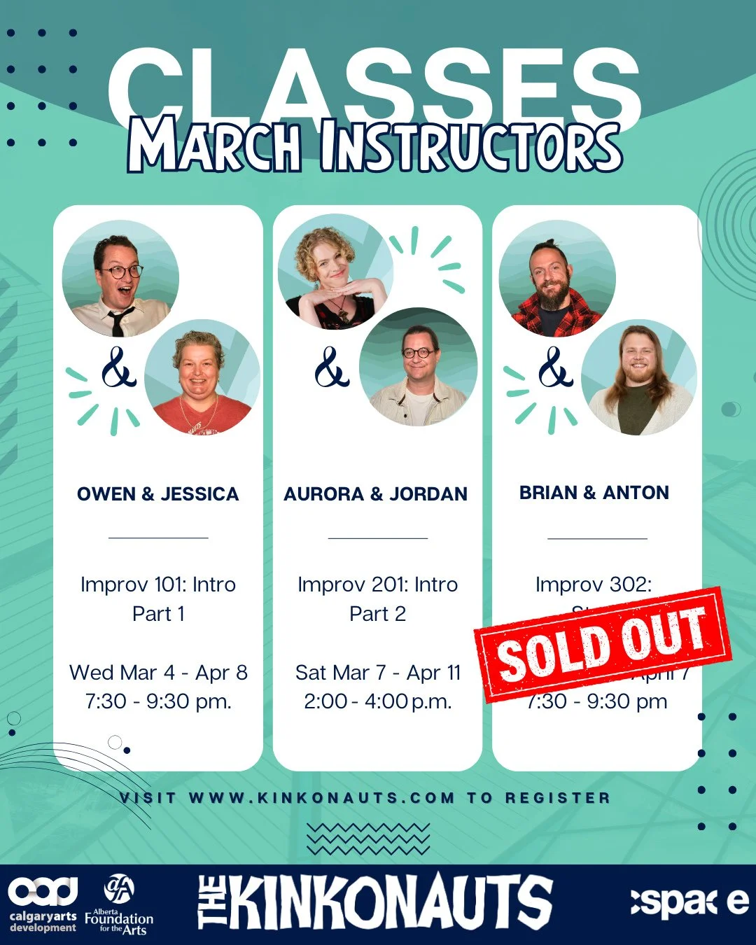 March Improv Classes are here &mdash; and some are already filling fast! 

Meet your March instructors and get ready to stretch your creativity, sharpen your instincts, and build bold, confident scenes this spring with The Kinkonauts. Whether you&rsq