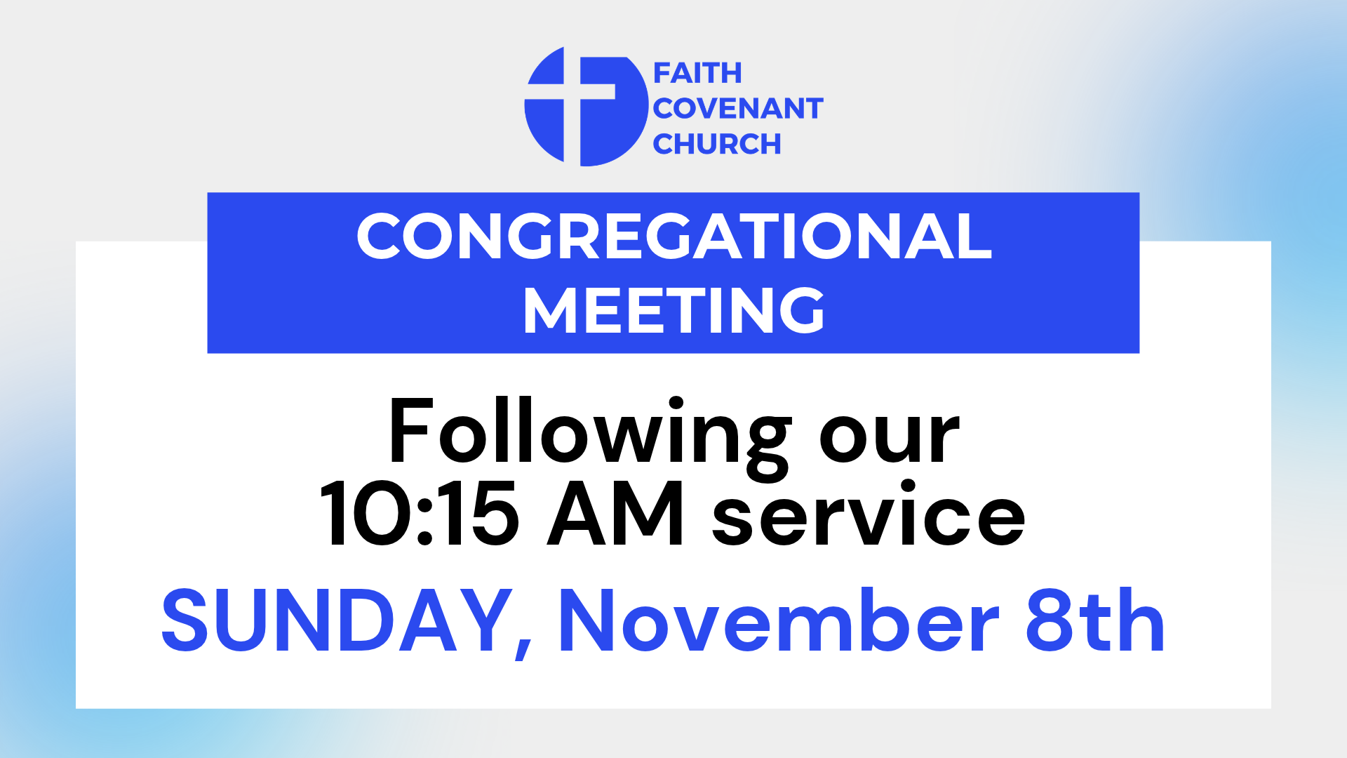 Annual Congregational Meeting