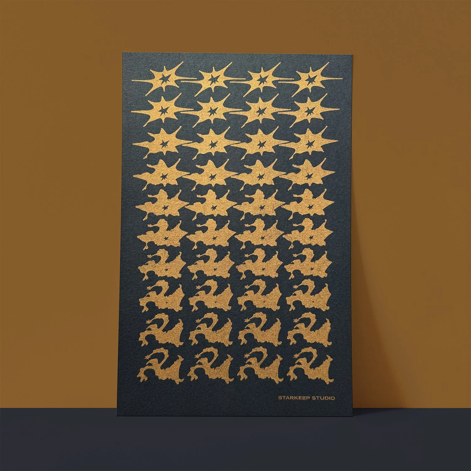 Star Morph Risograph Print