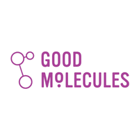 Logo with purple molecular structure and the text 'Good Molecules' in purple.