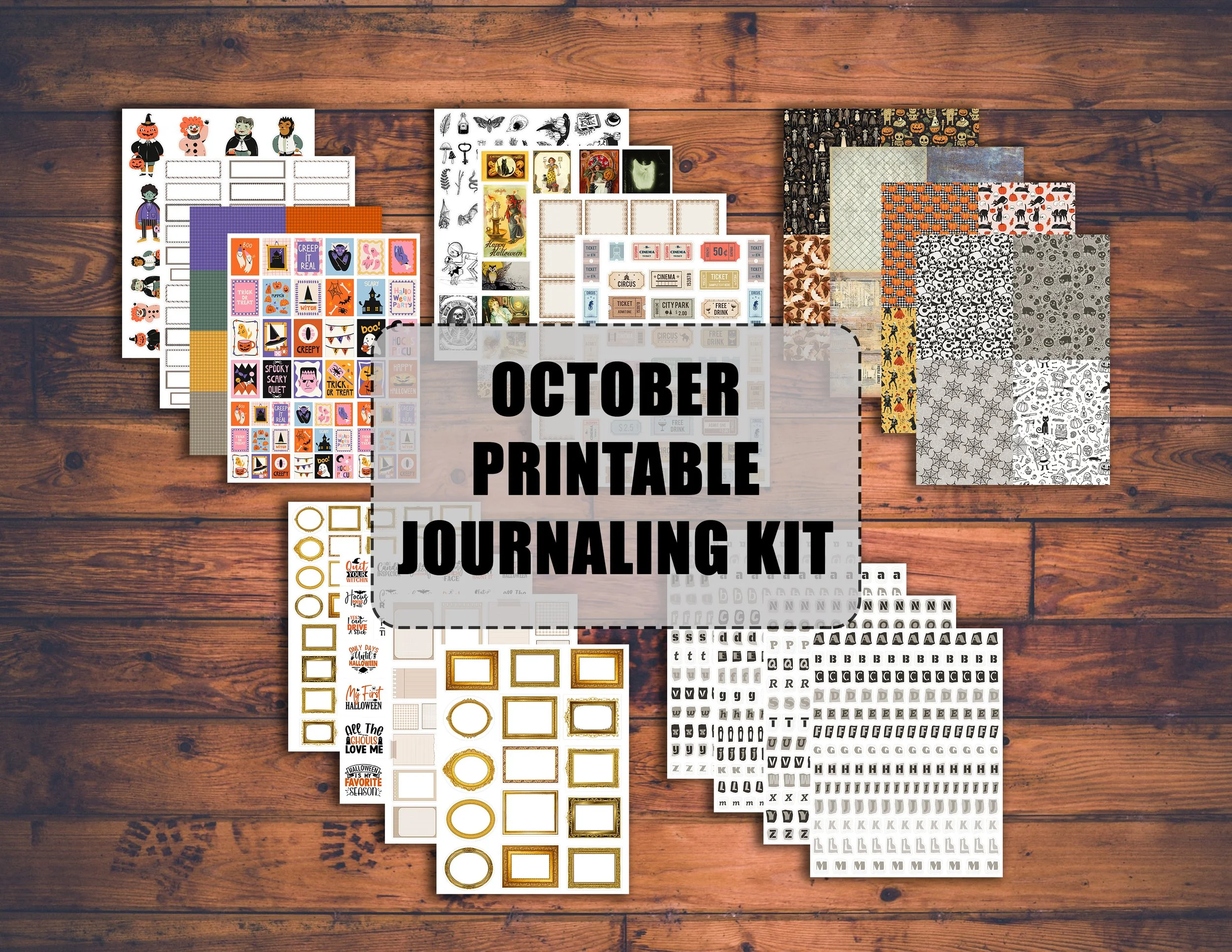 PRINTABLE Spooky October journaling kit