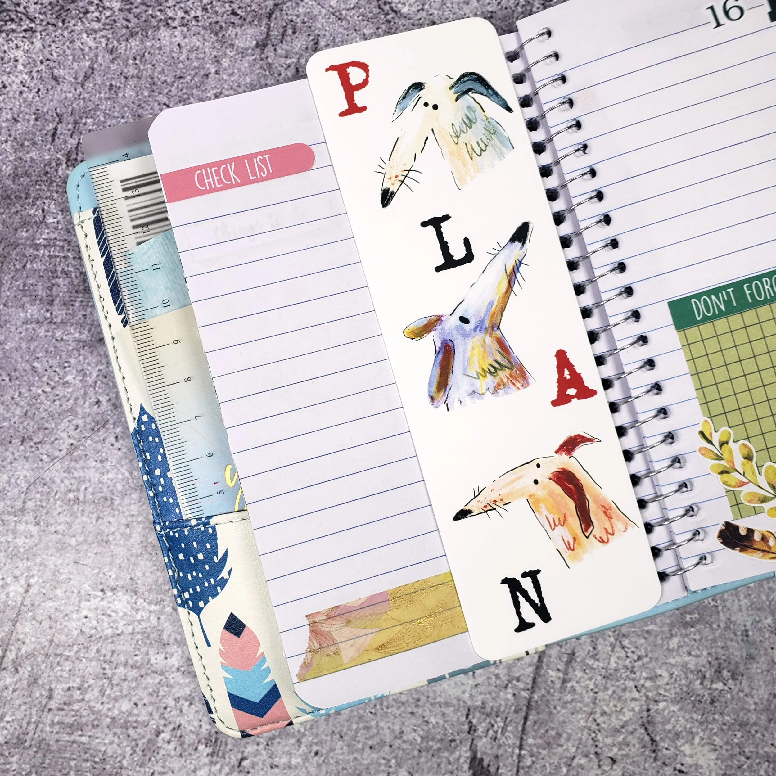 ONE 2x6.25 Dog Bookmarks, Dog Drawing Bookmarks. BK-100