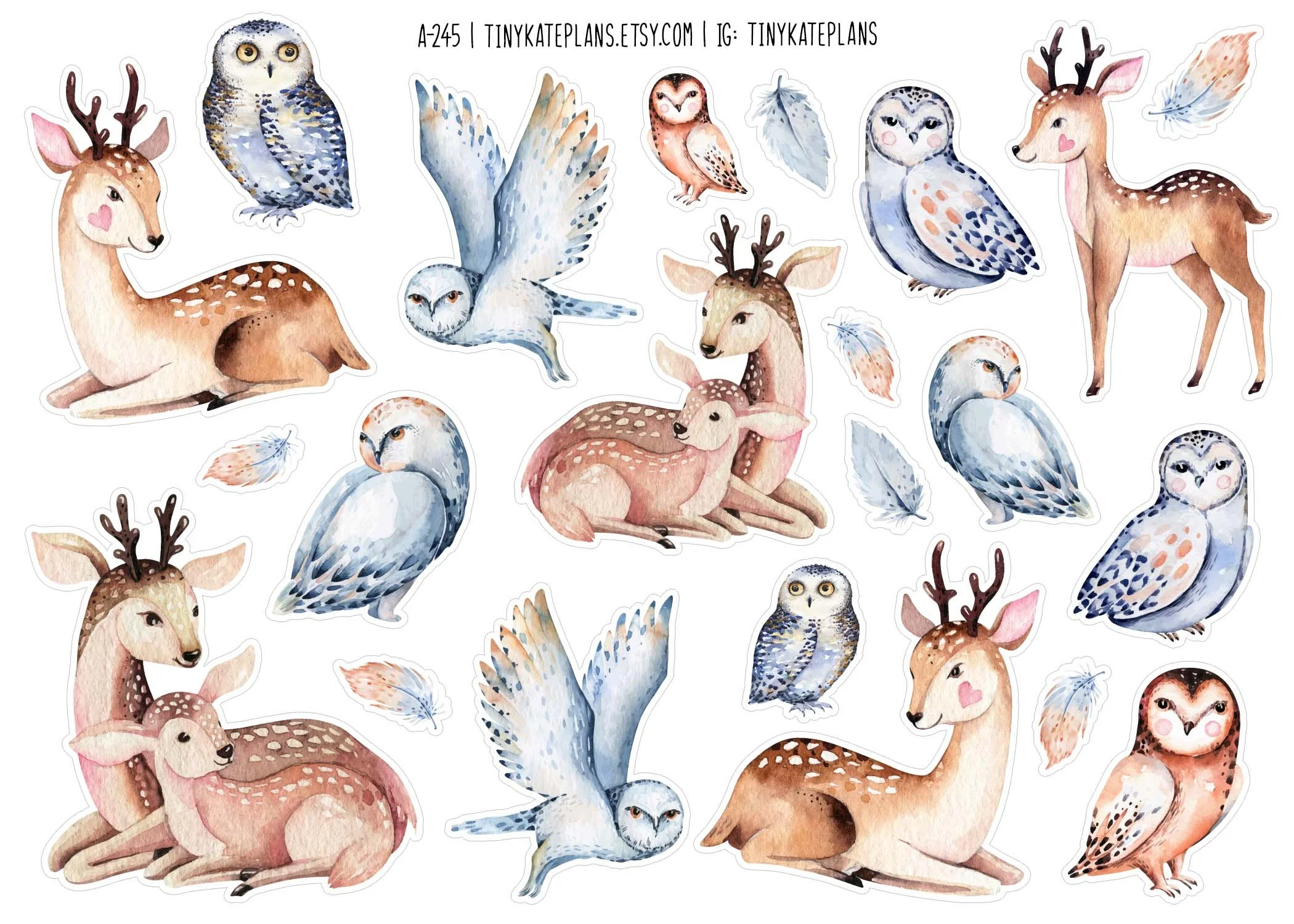 A-245 winter deer and owls 5x7.jpg