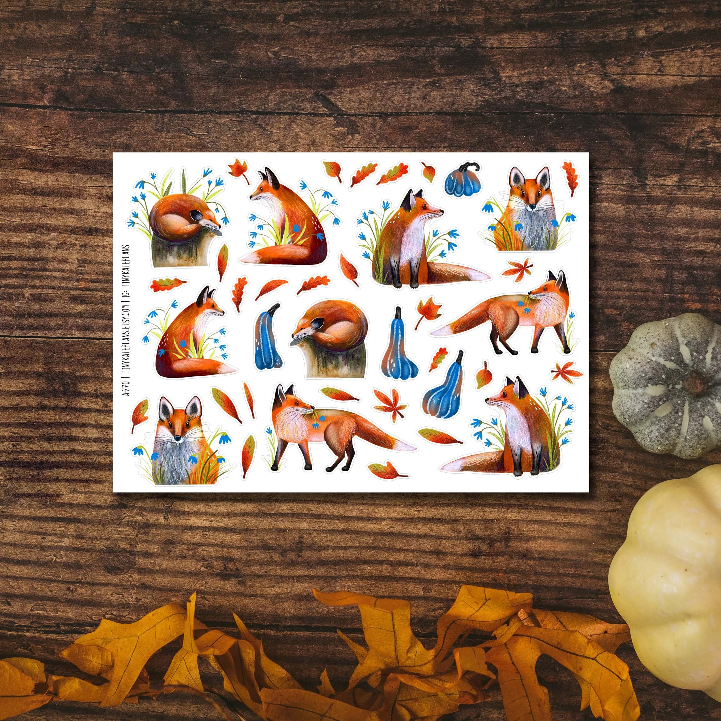 A-270 Foxes and pumpkins 5x7 etsy.jpg