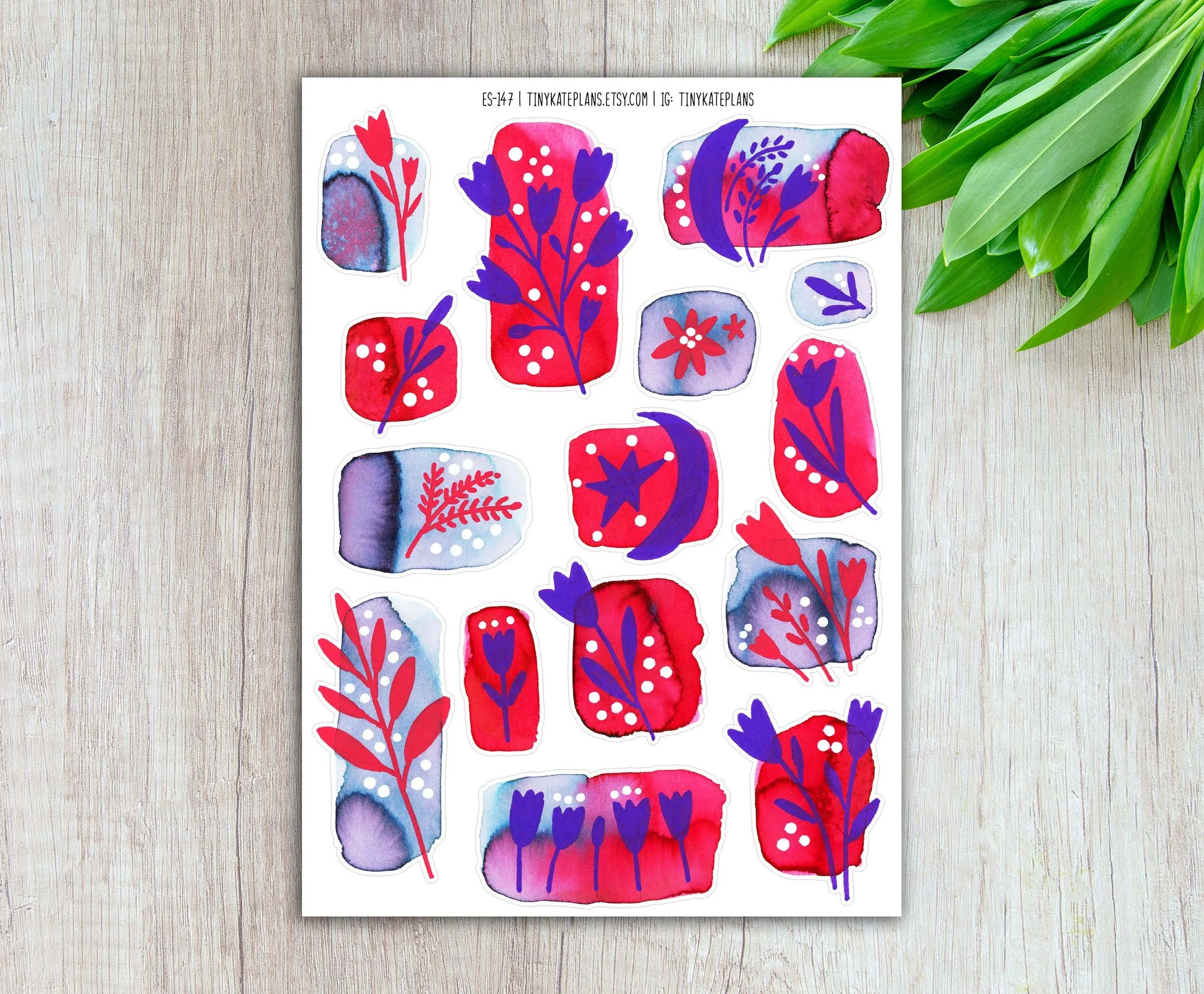 ES-147 Pink and blue ink blobs 5x7 etsy.jpg