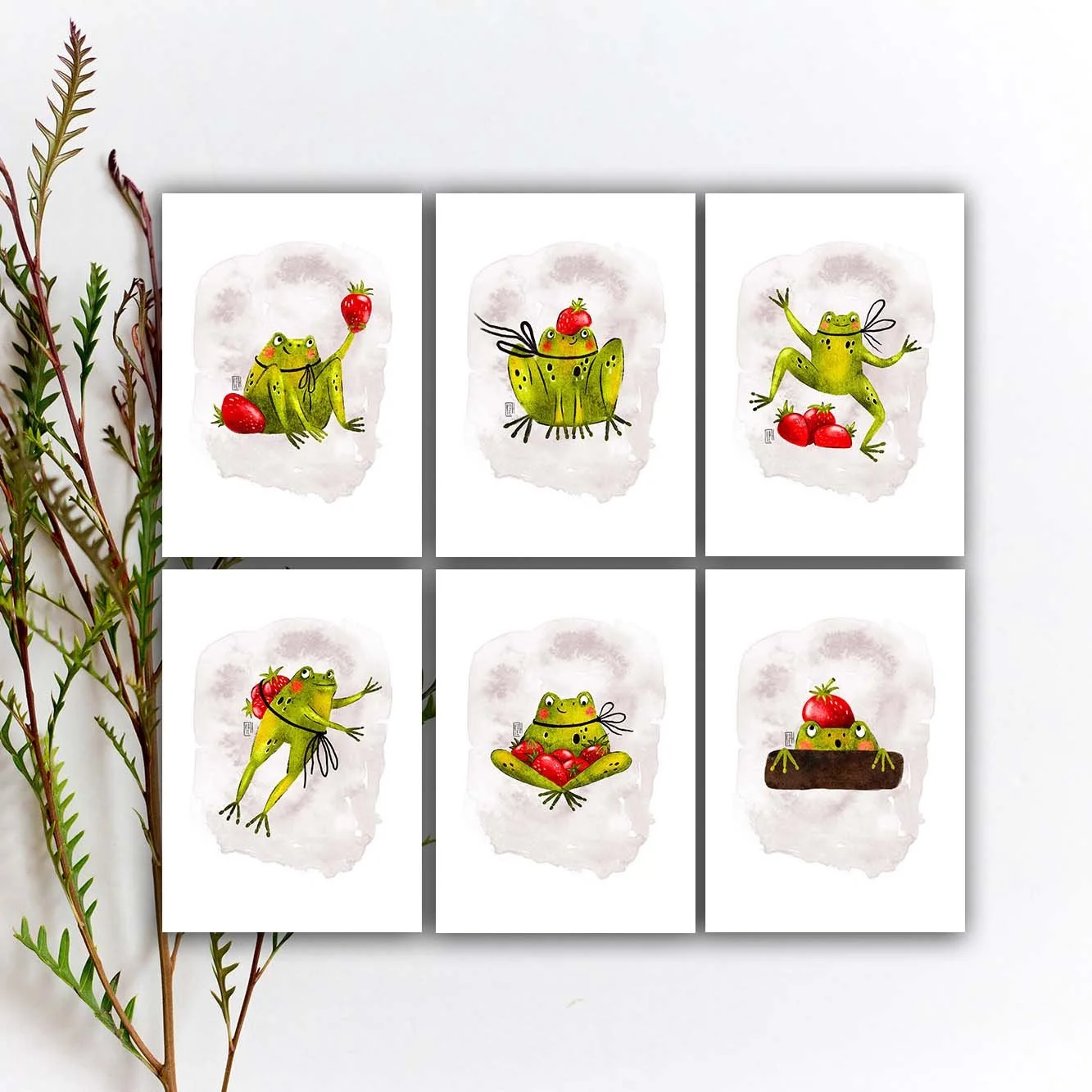 AC-243 strawberry frogs 5x7 etsy.jpg