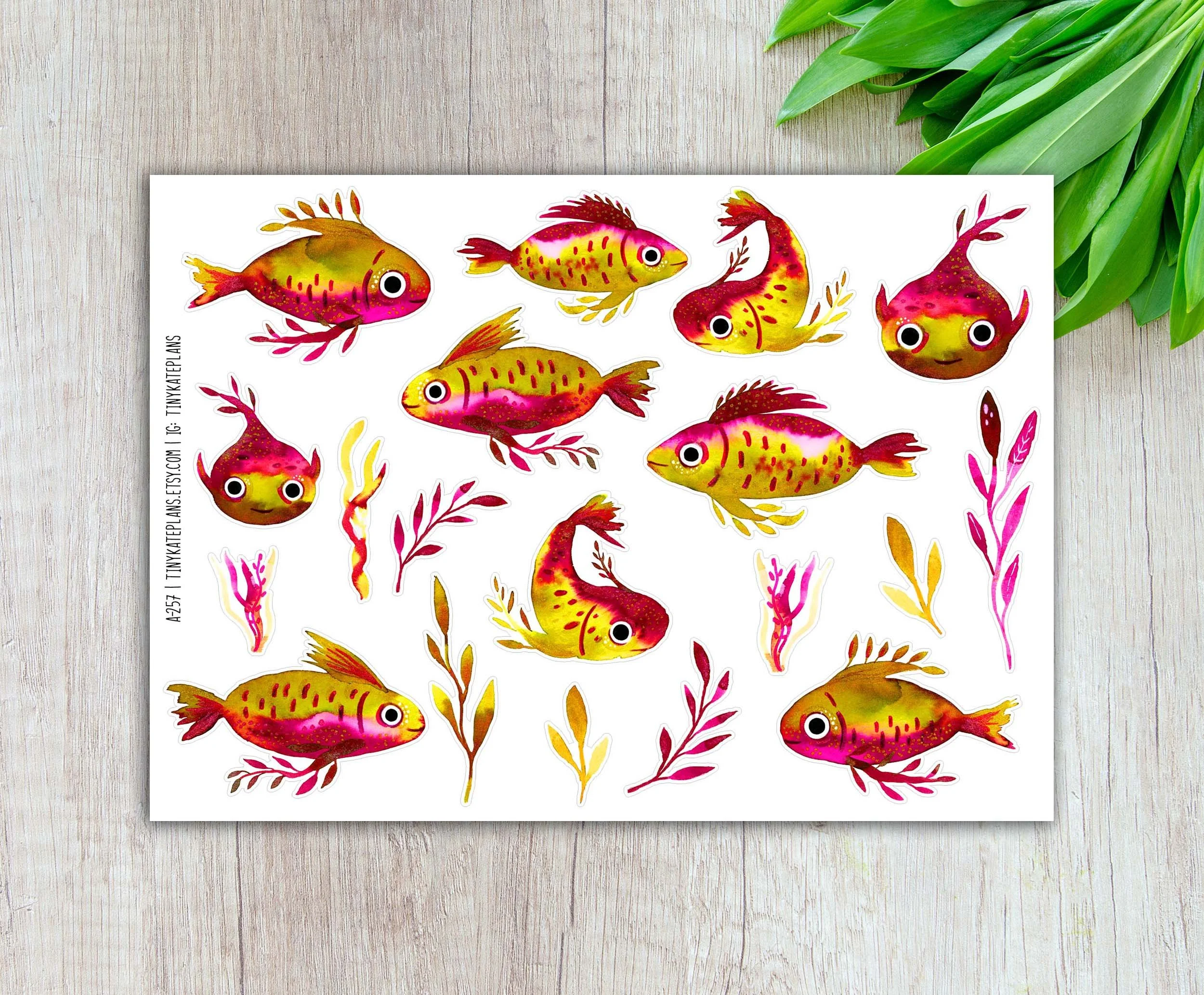A-257 Pink and green fish 5x7 etsy.jpg