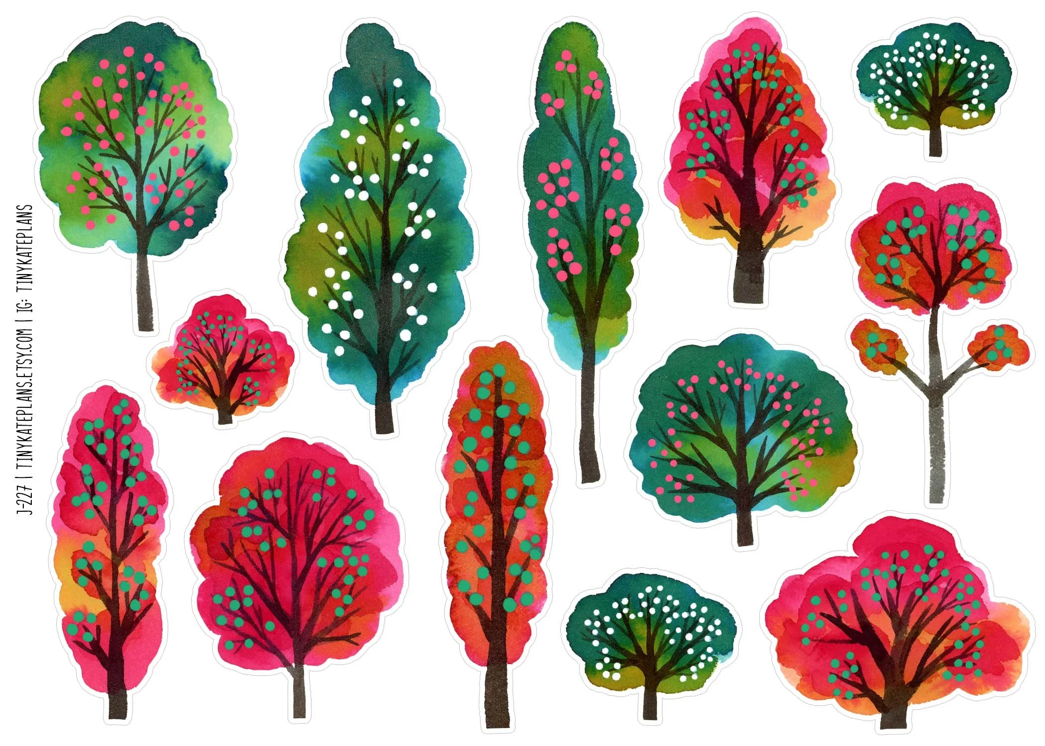 j-227 Green and red trees 5x7.jpg