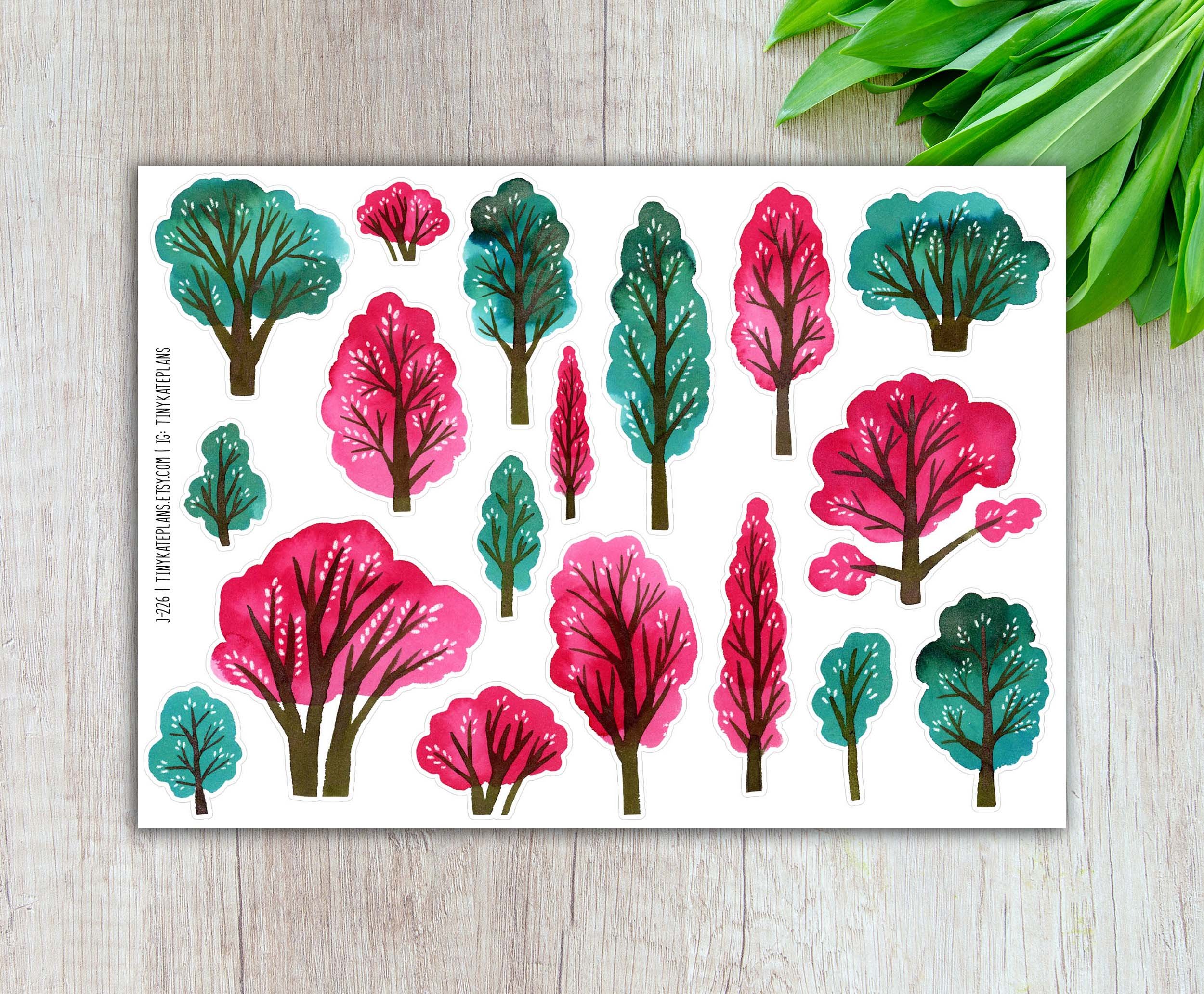 J-226 Teal_and pink trees 5x7 etsy.jpg