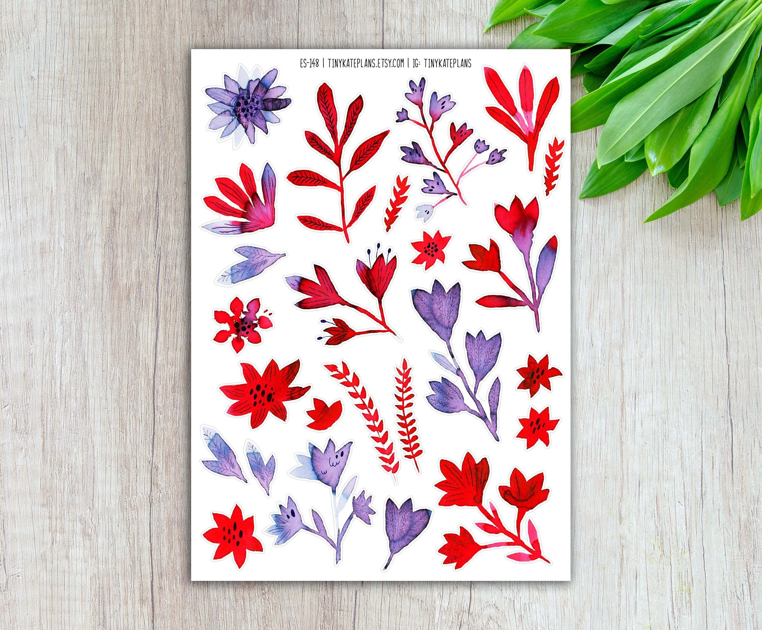 ES-148 Pink and blue ink florals 5x7 etsy.jpg