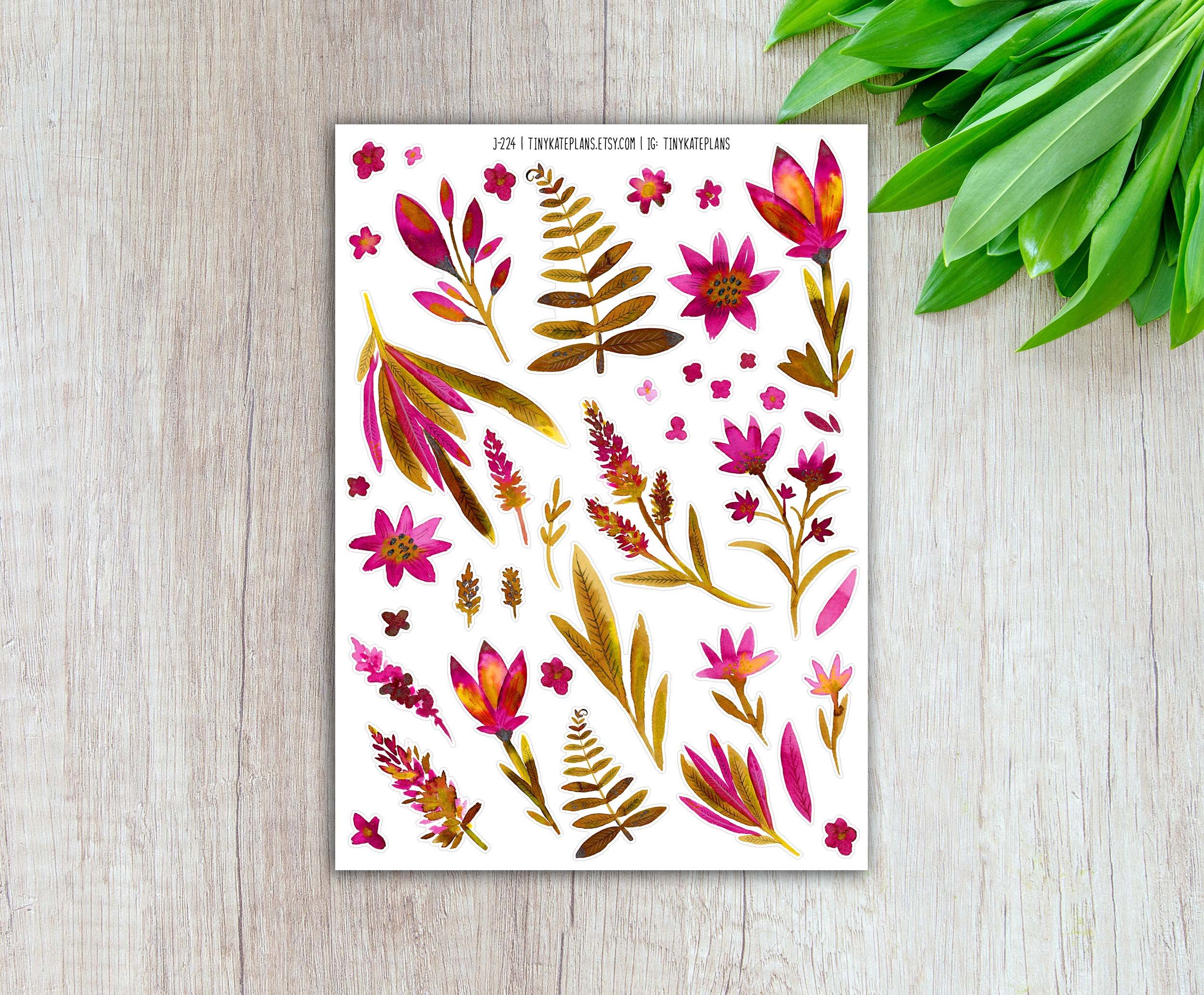 J-224 green and magenta florals 5x7 etsy.jpg