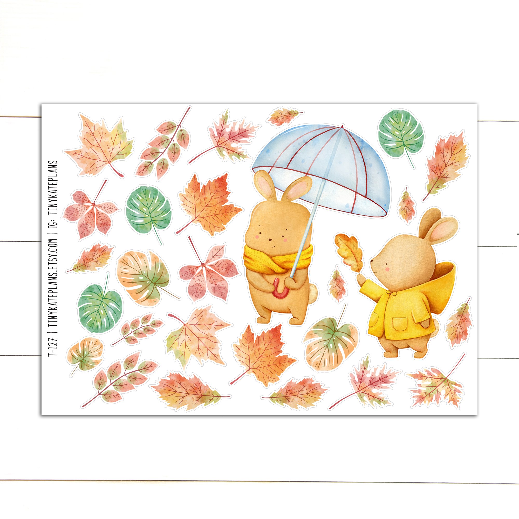 T-127 fall bunnies and leaves 5x7 etsy.jpg