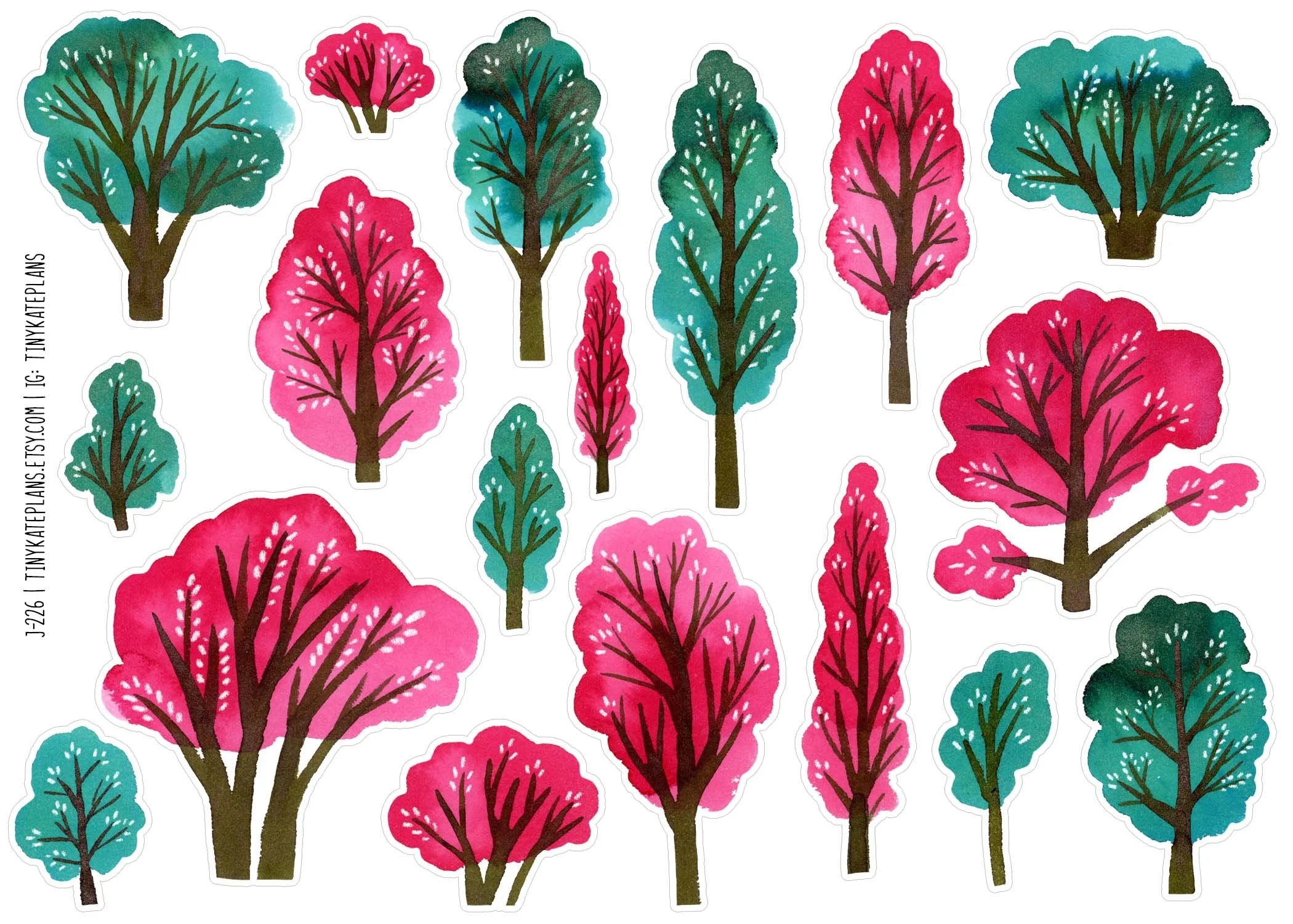 J-226 Teal_and pink trees 5x7.jpg