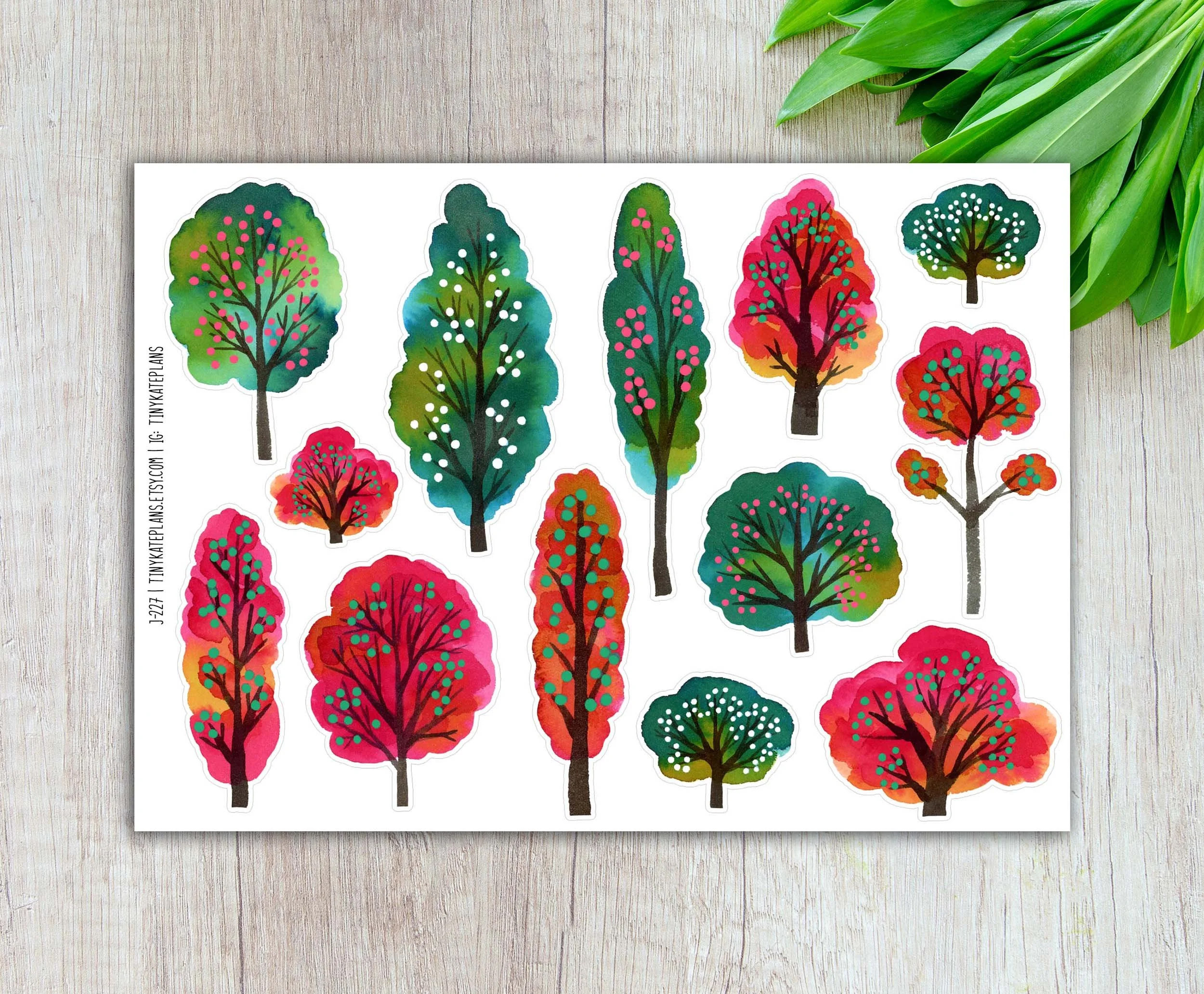 j-227 Green and red trees 5x7 etsy.jpg