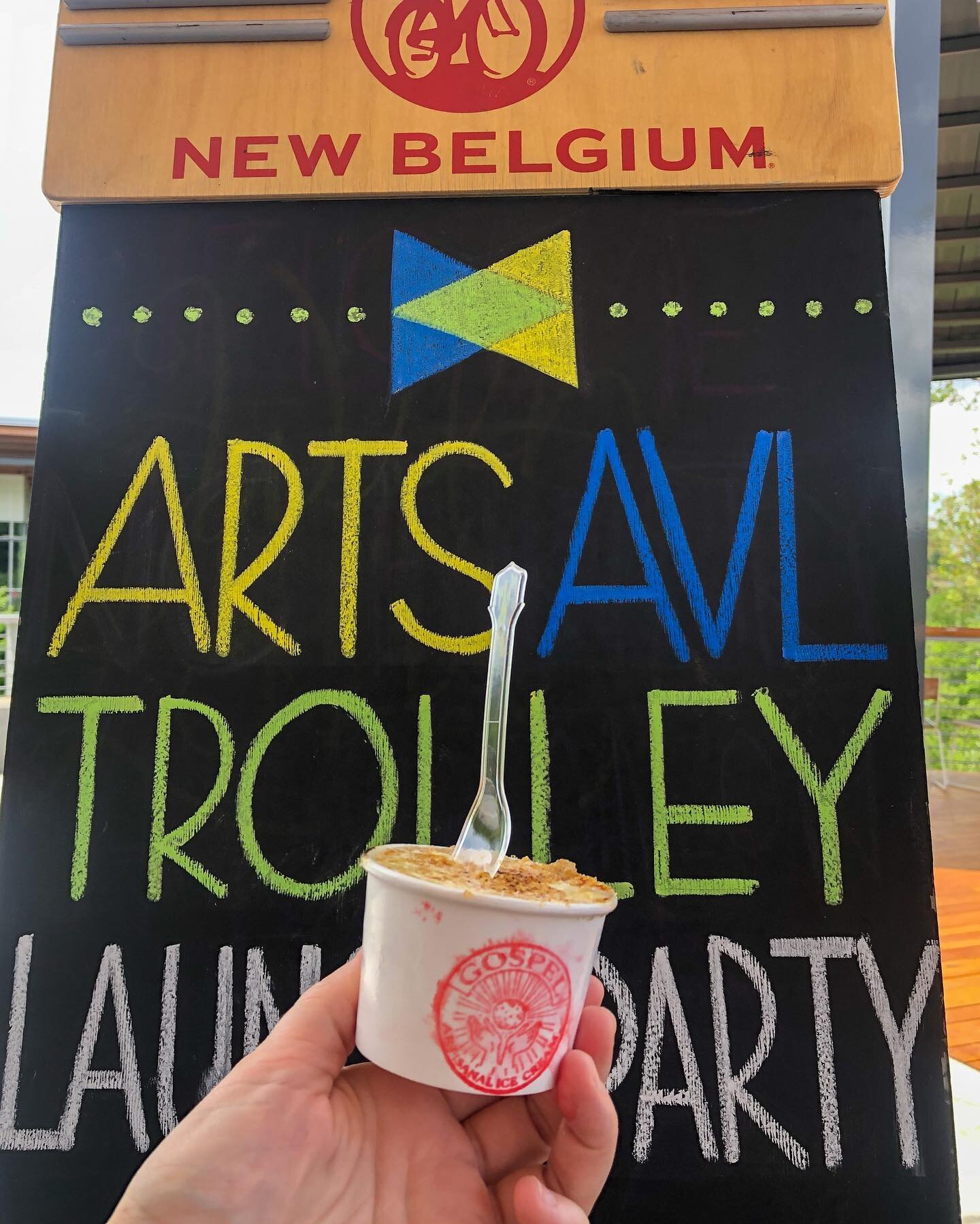 A Saturday spent celebrating the launch of the @artsasheville free Connect Trolley. We ate creme brulee @gospel.avl ice cream, sipped delightful @newbelgium_avl brews, and saw old friends like @clareluvy, @curvetheory, @curly35846, and of course my b