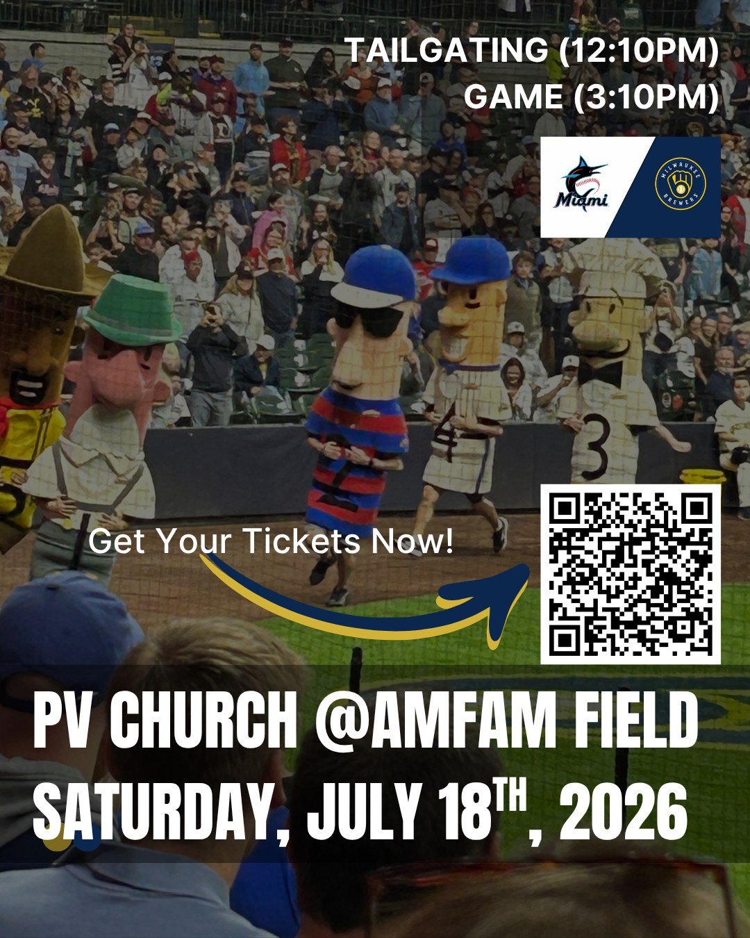 TAKE ME OUT TO THE BALLGAME! AND LET'S ALL GO TOGETHER! 💙💛⚾️🌭

ATTN: DEADLINE TO RESERVE YOUR TICKETS IS JUNE 17TH!!

Reserve your tickets now and plan to join us on Saturday, July 18th, 2026, for the Milwaukee Brewers vs. the Miami Marlins. (Limi
