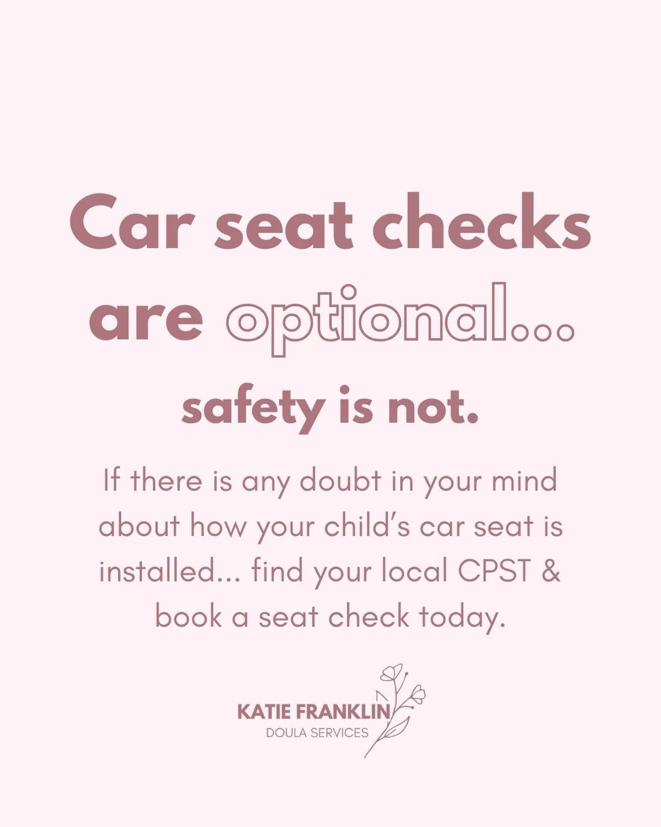 While car seat checks are not required, they can provide a sense of peace knowing that your little one is riding as safe as possible. 

Manuals are confusing, strap are strapping, and every vehicle poses a unique challenge. 

Book a car seat check to