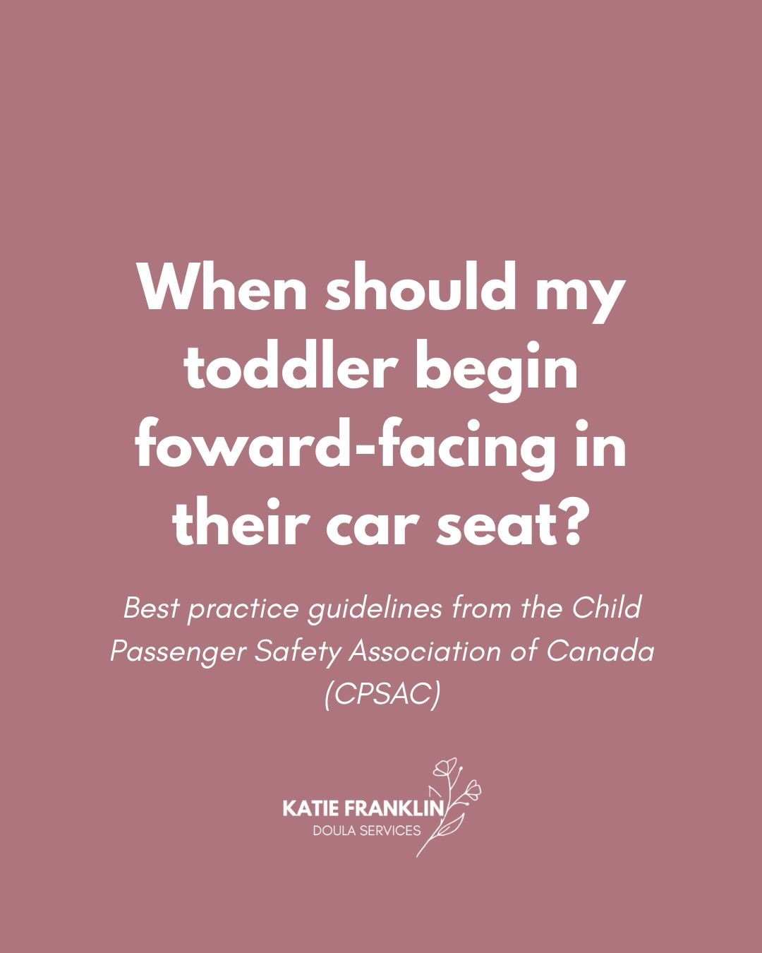 Best practice guidelines based on collision statistics and toddler development say to keep your child rear-facing as long as you can! 

Refer to your car seat&rsquo;s manual to find out what the height or weight limitations are for rear-facing travel