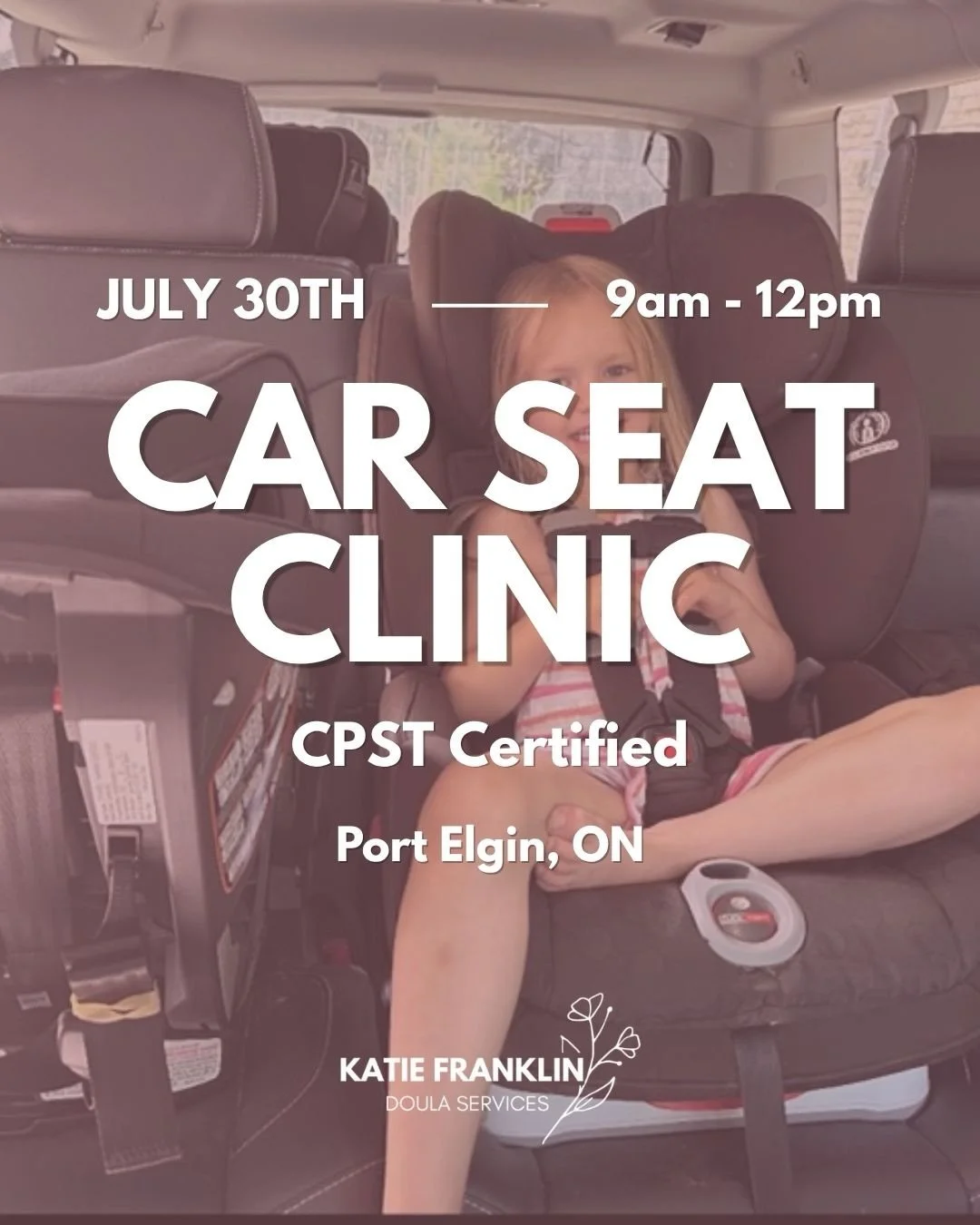 PORT ELGIN CAR SEAT CLINIC

Follow the link in my bio to register OR send me a message! 

📍Saugeen Shores Fire Department (612 Emma St)
📆 July 30th 
🕘 9am - 12pm

*by registration only* 

#cpst #carseatclinic #portelgincarseatclinic