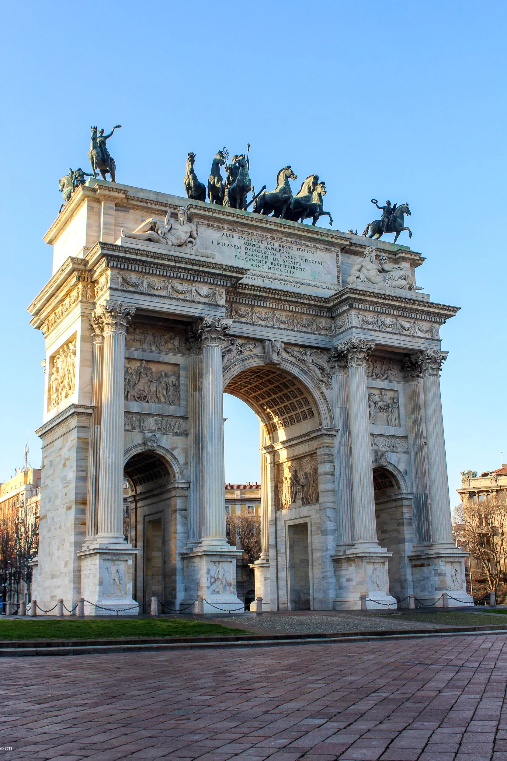 Arco della Pace in Milan, Italy.