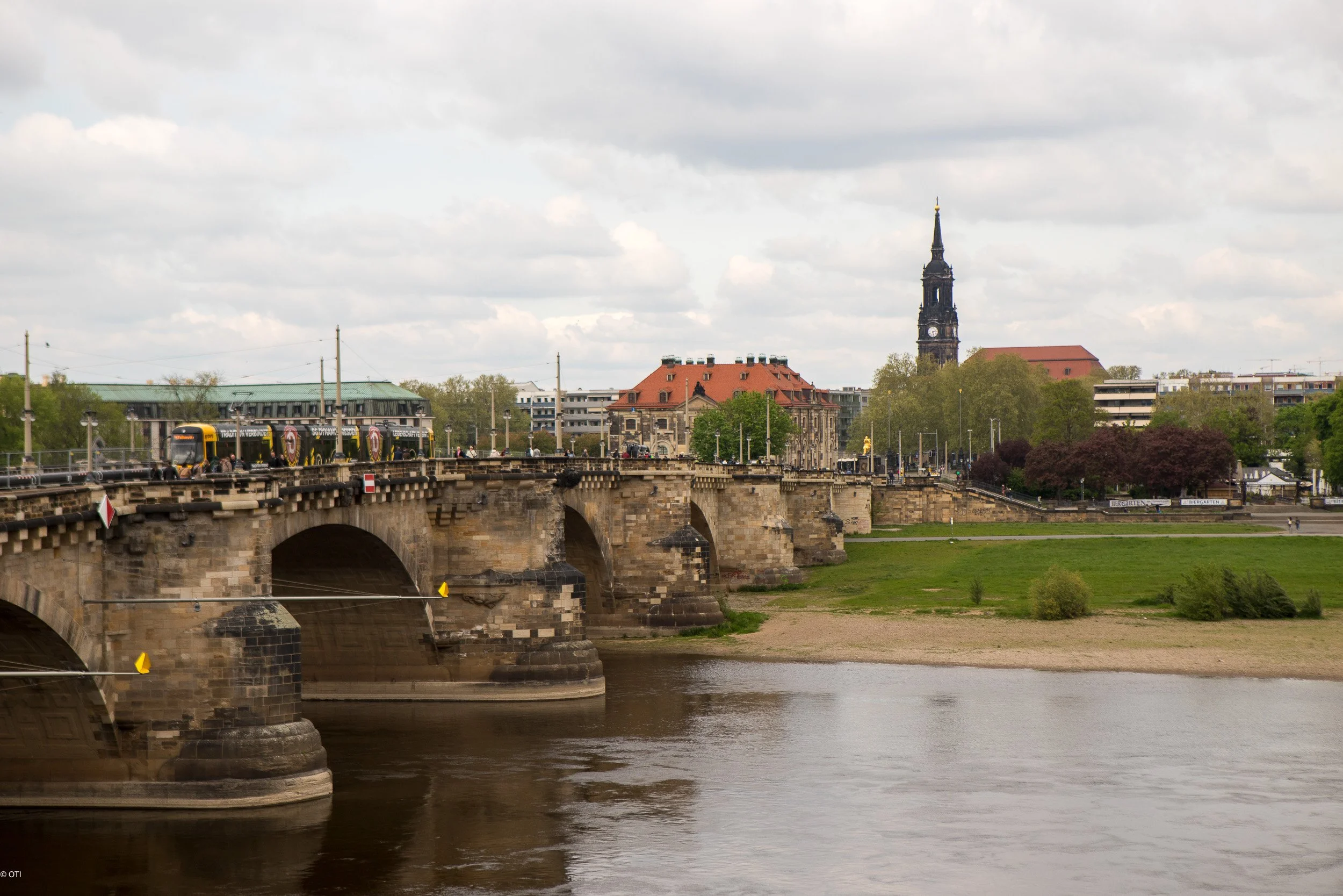 Augustus Bridge in Dresden, Germany.