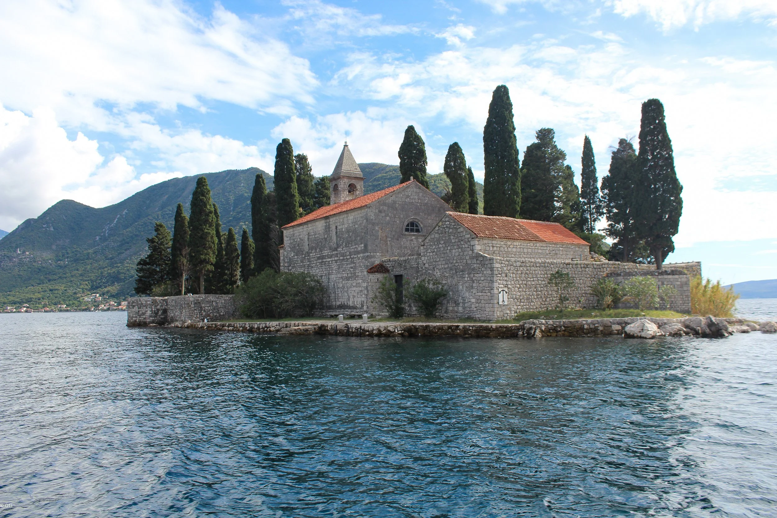 Saint George Catholic Monastery in Perast, Montenegro.